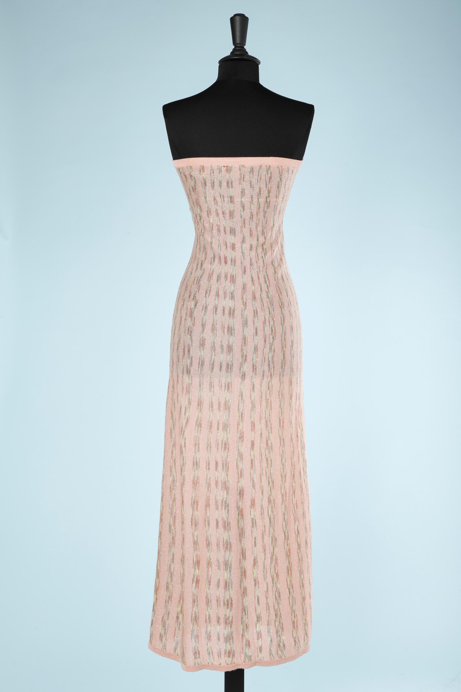 Beige Lurex knit bustier dress Missoni 