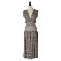 Lurex knit evening dress with knit belt MISSONI