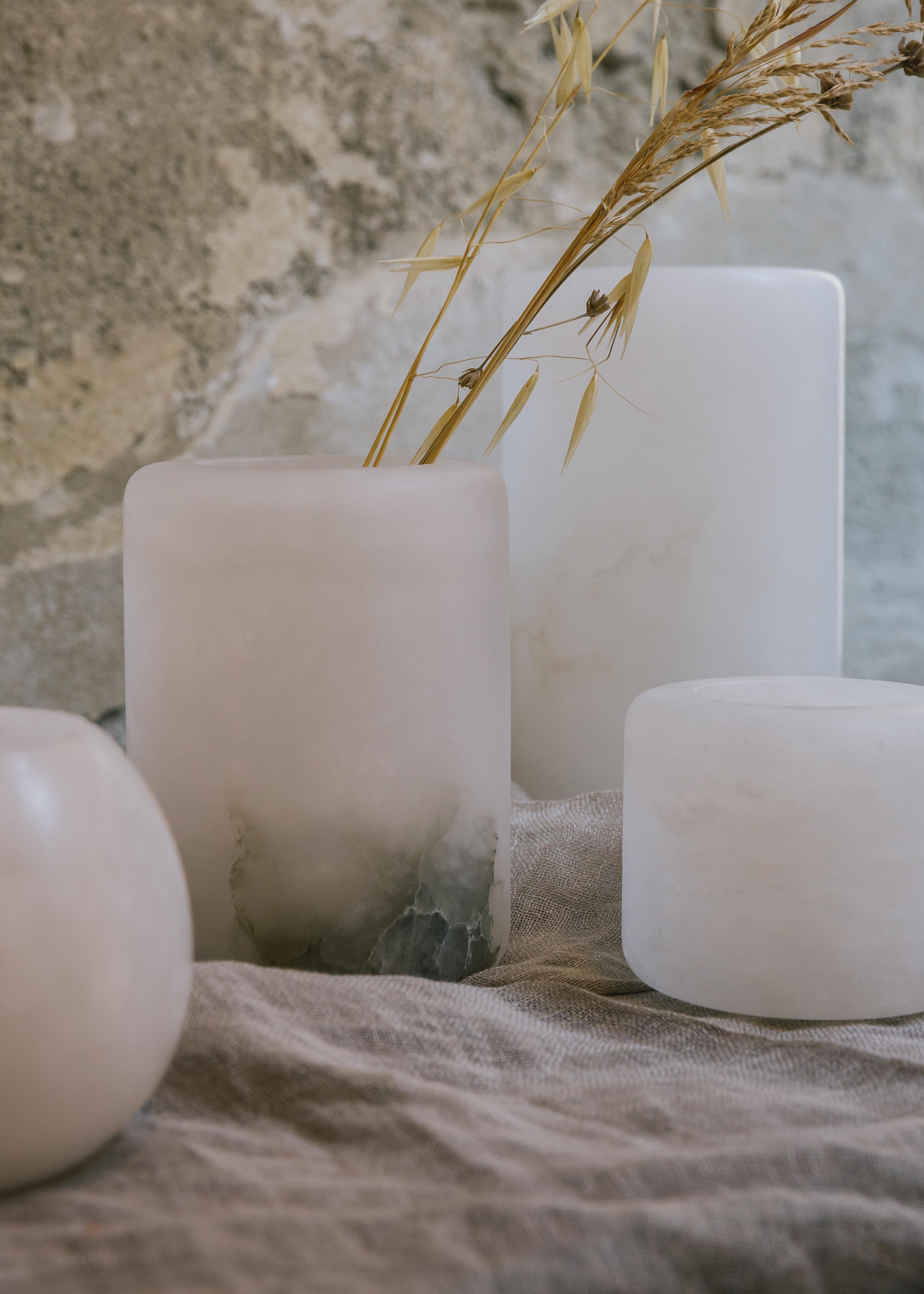 Alabaster Luri Candle Holder by Karu