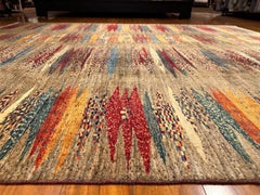 Luri Hand-Knotted Wool Rug, Modern Tribal Design