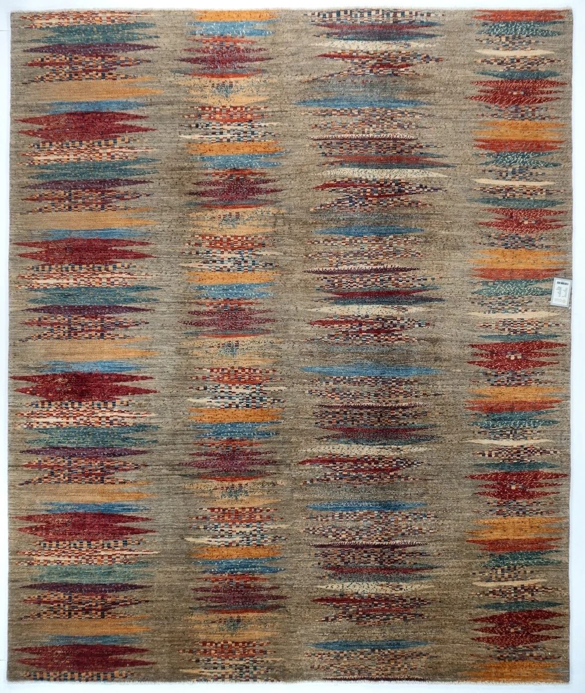 Luri Hand-Knotted Wool Rug, Modern Tribal Design For Sale