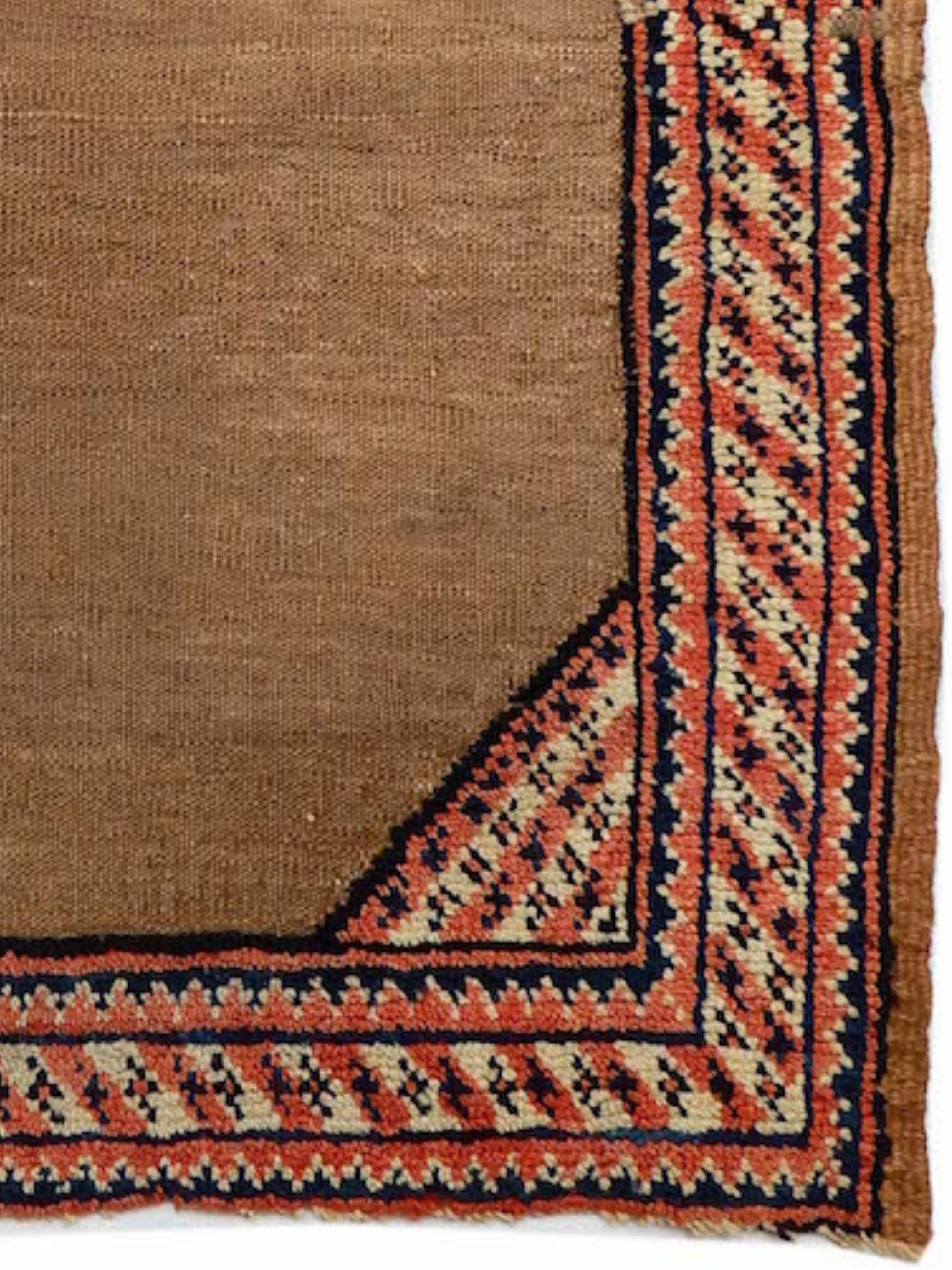 Luri Mixed Technique Camel Wool Soffreh Mat, c. 1900 In Good Condition For Sale In San Francisco, CA