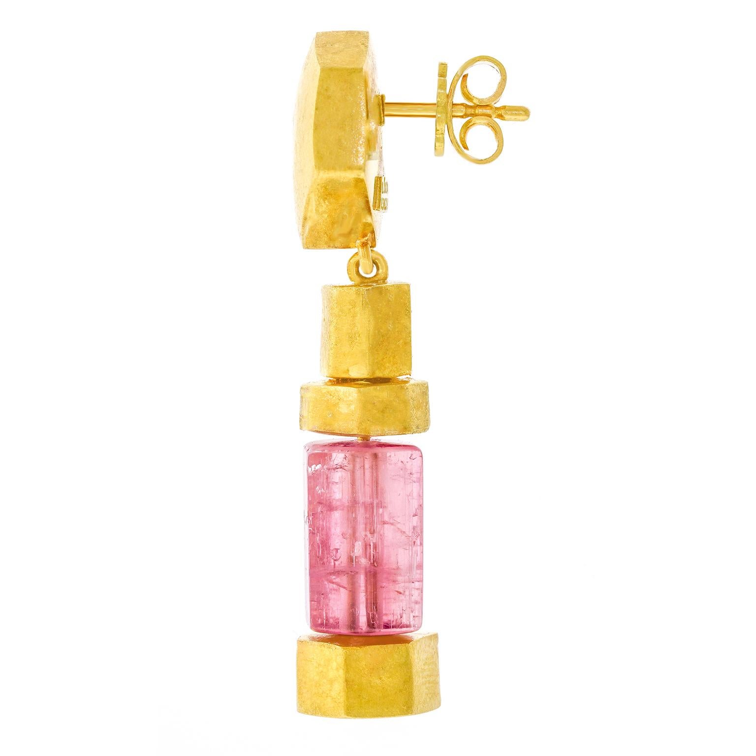 Luscher Swiss Modern Gold Tourmaline Earring 1