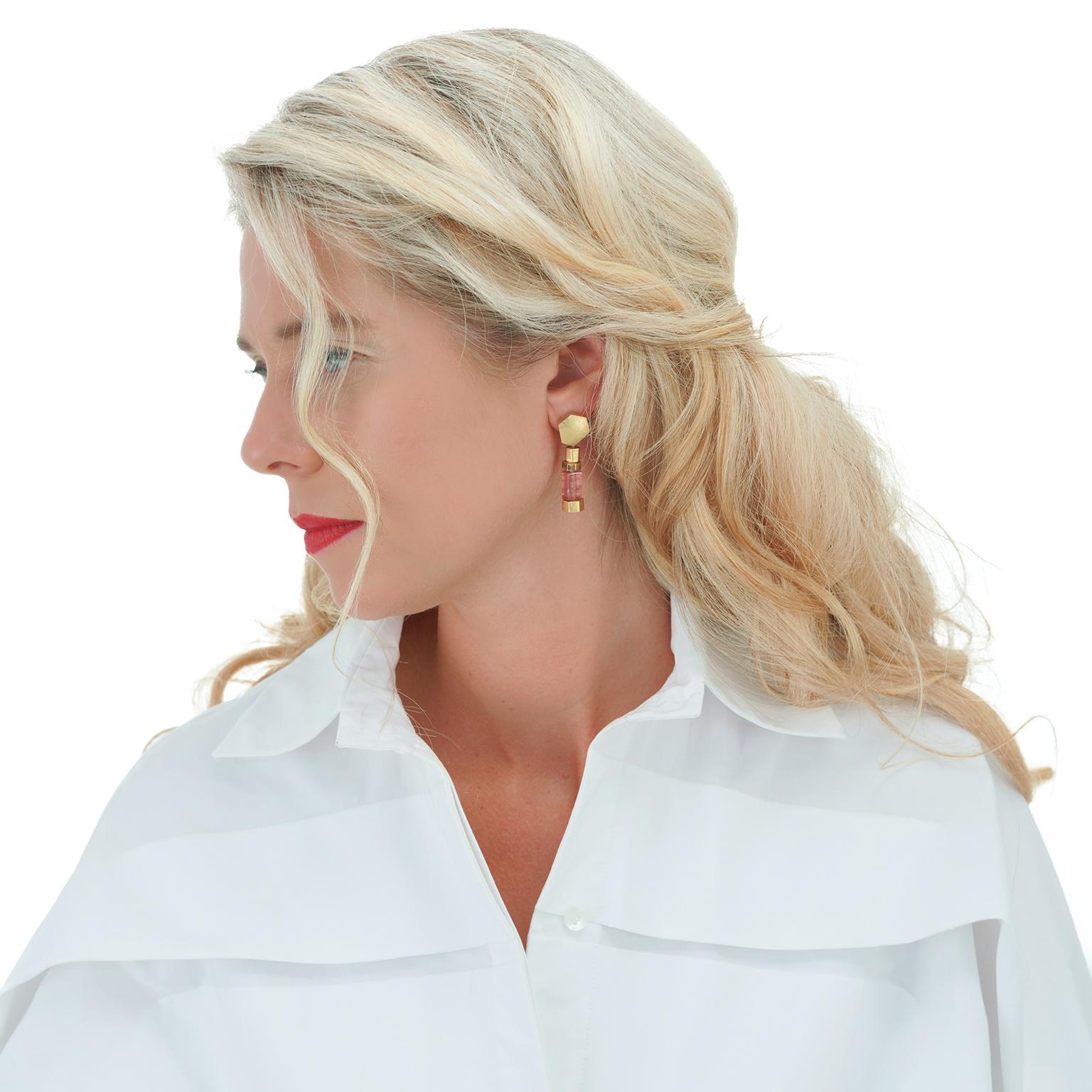 Luscher Swiss Modern Gold Tourmaline Earring 2