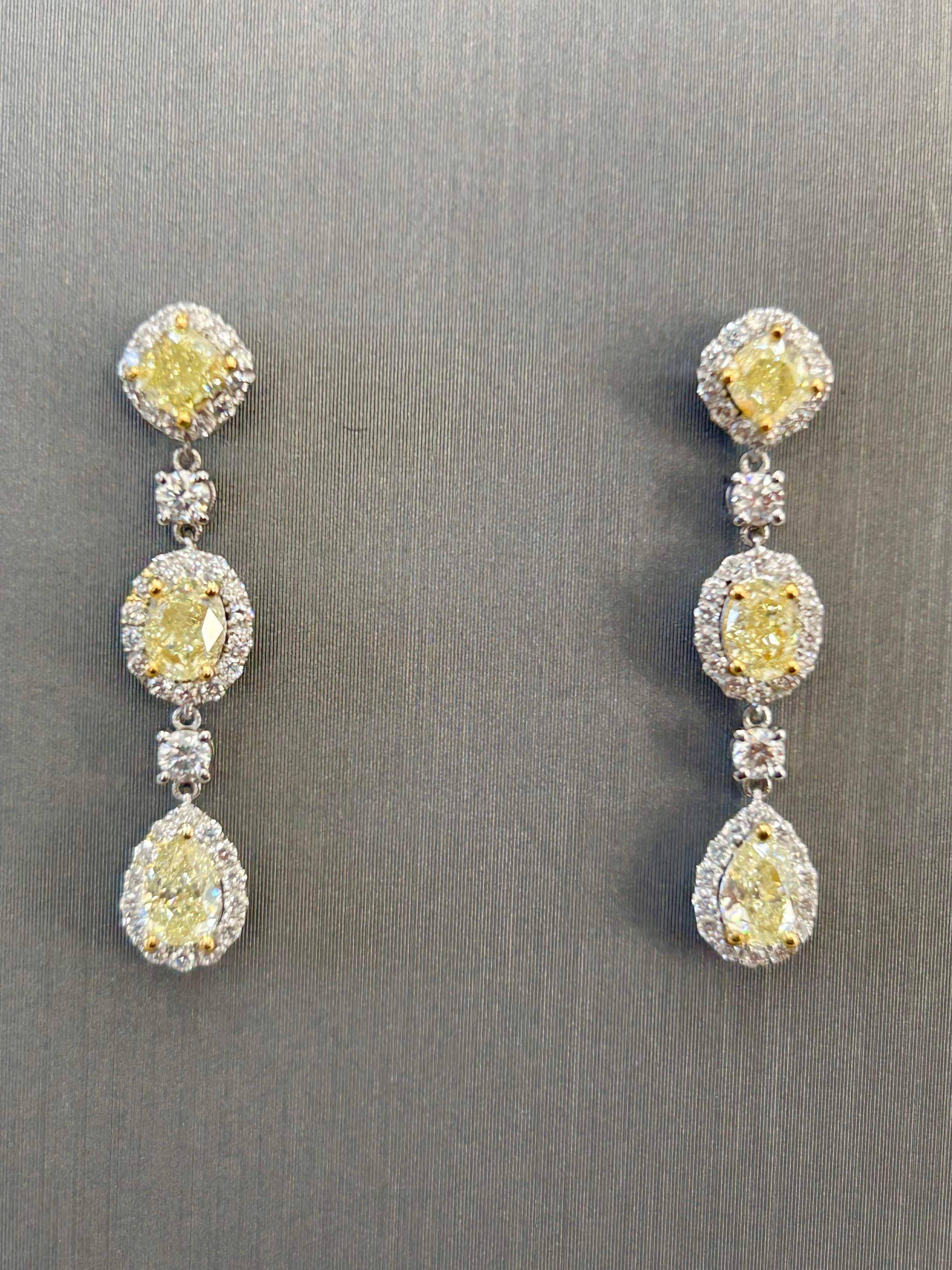 Boucles d'oreilles pendantes Luscious Lemon 2 ct Yellow Diamond Neuf - En vente à New York, NY