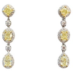 Boucles d'oreilles pendantes Luscious Lemon 2 ct Yellow Diamond