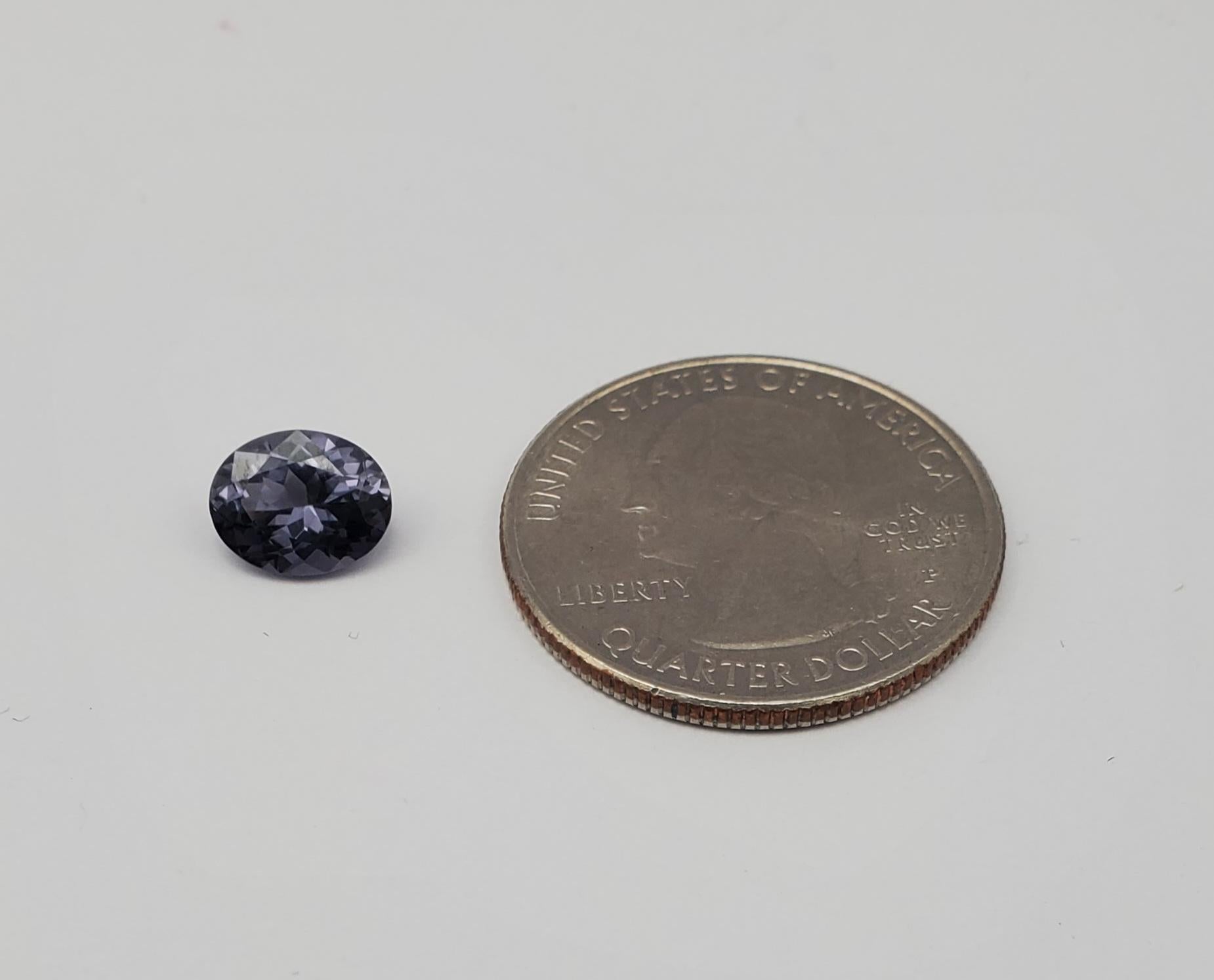 Luscious Natural 1.71ct Oval Platinum Spinel   For Sale 2