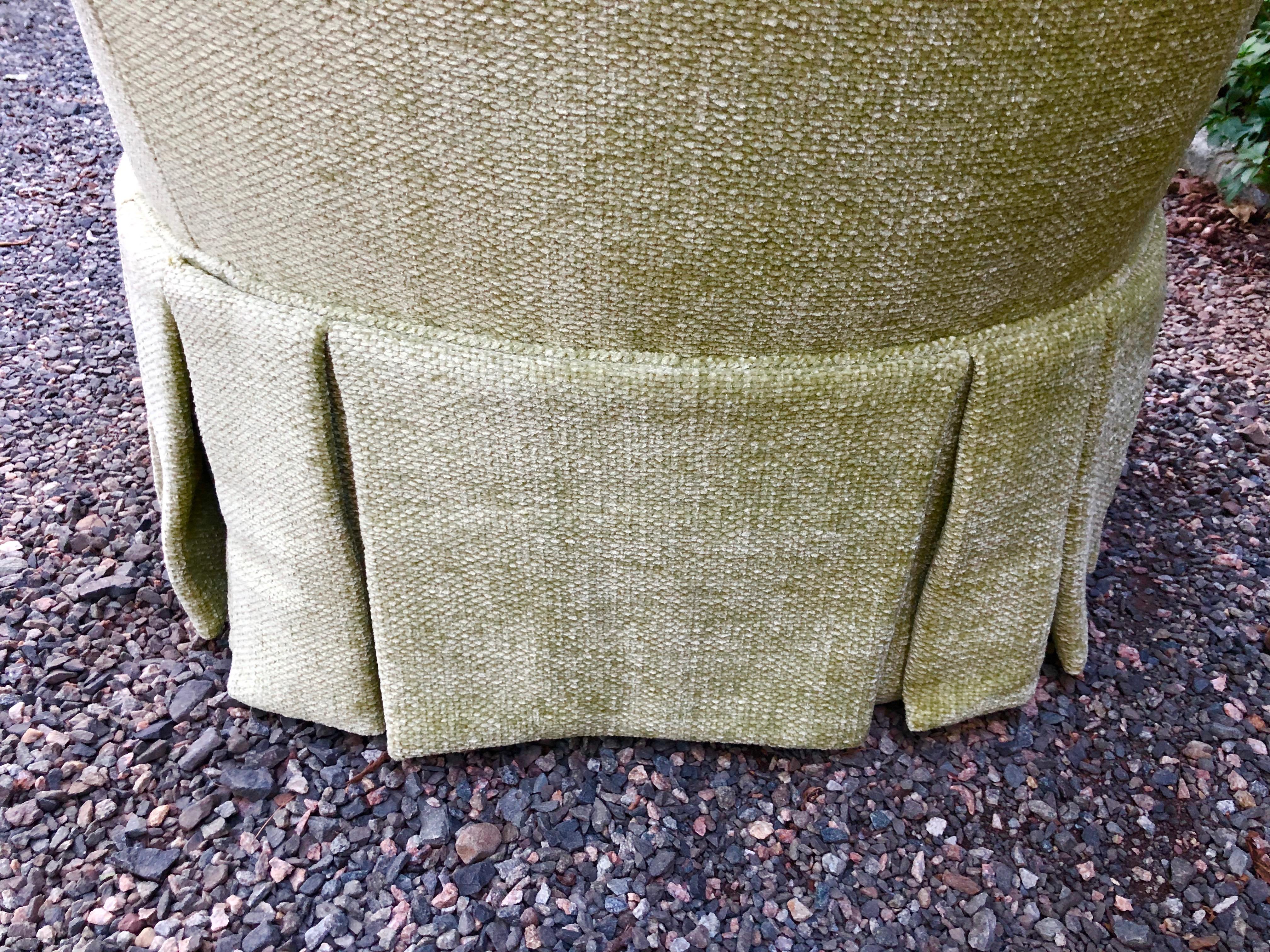 Upholstery Luscious Pair of Vintage Pale Green Chenille Club Chairs