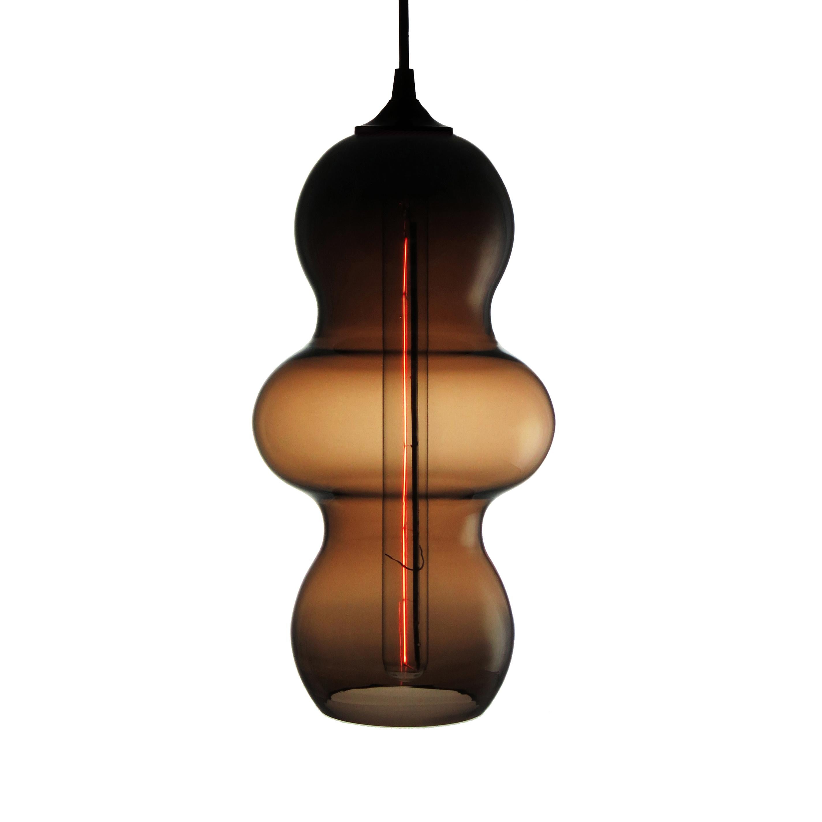 Hand-Crafted Luscious Pink Contemporary Organic Architectural Hand Blown Pendant Lamp For Sale