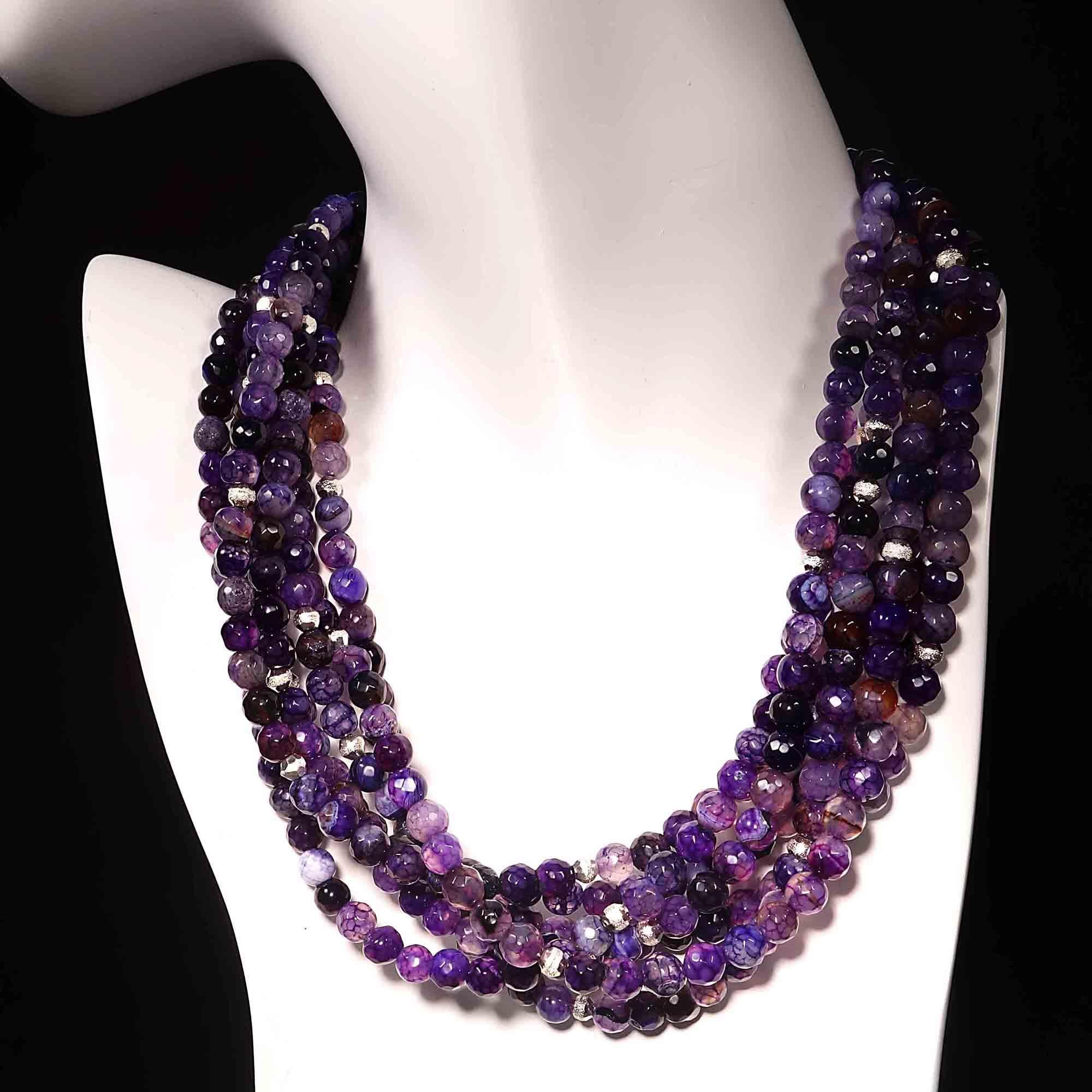 Bead Gemjunky Luscious Purple Multi-Strand Choker Necklace