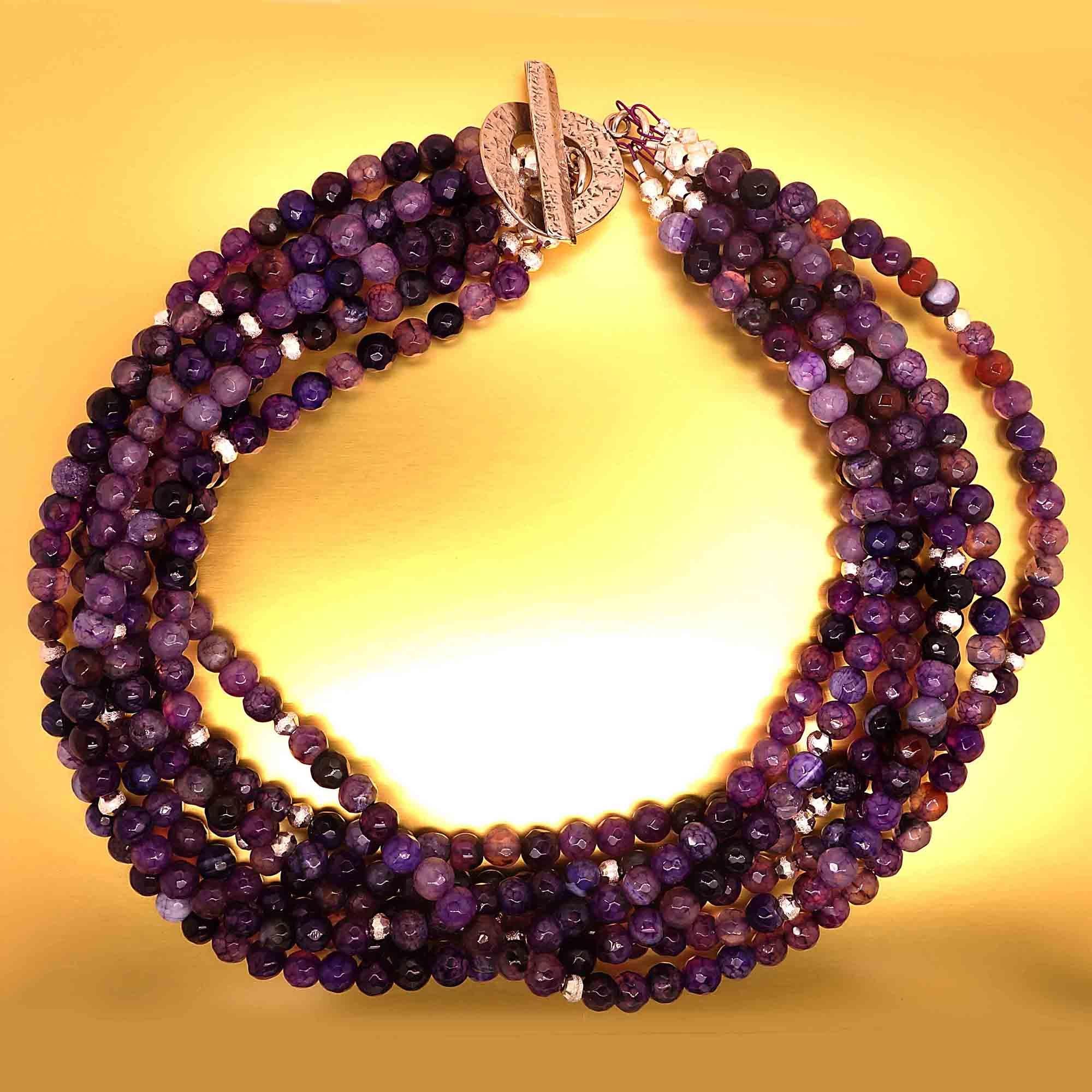 Gemjunky Luscious Purple Multi-Strand Choker Necklace 1