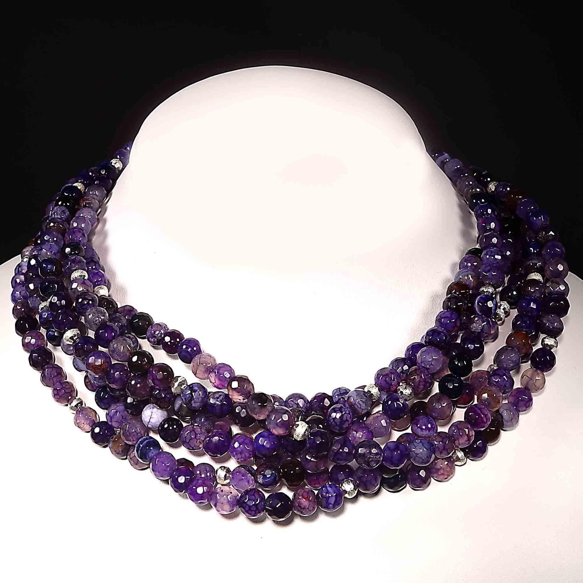 Gemjunky Luscious Purple Multi-Strand Choker Necklace 2