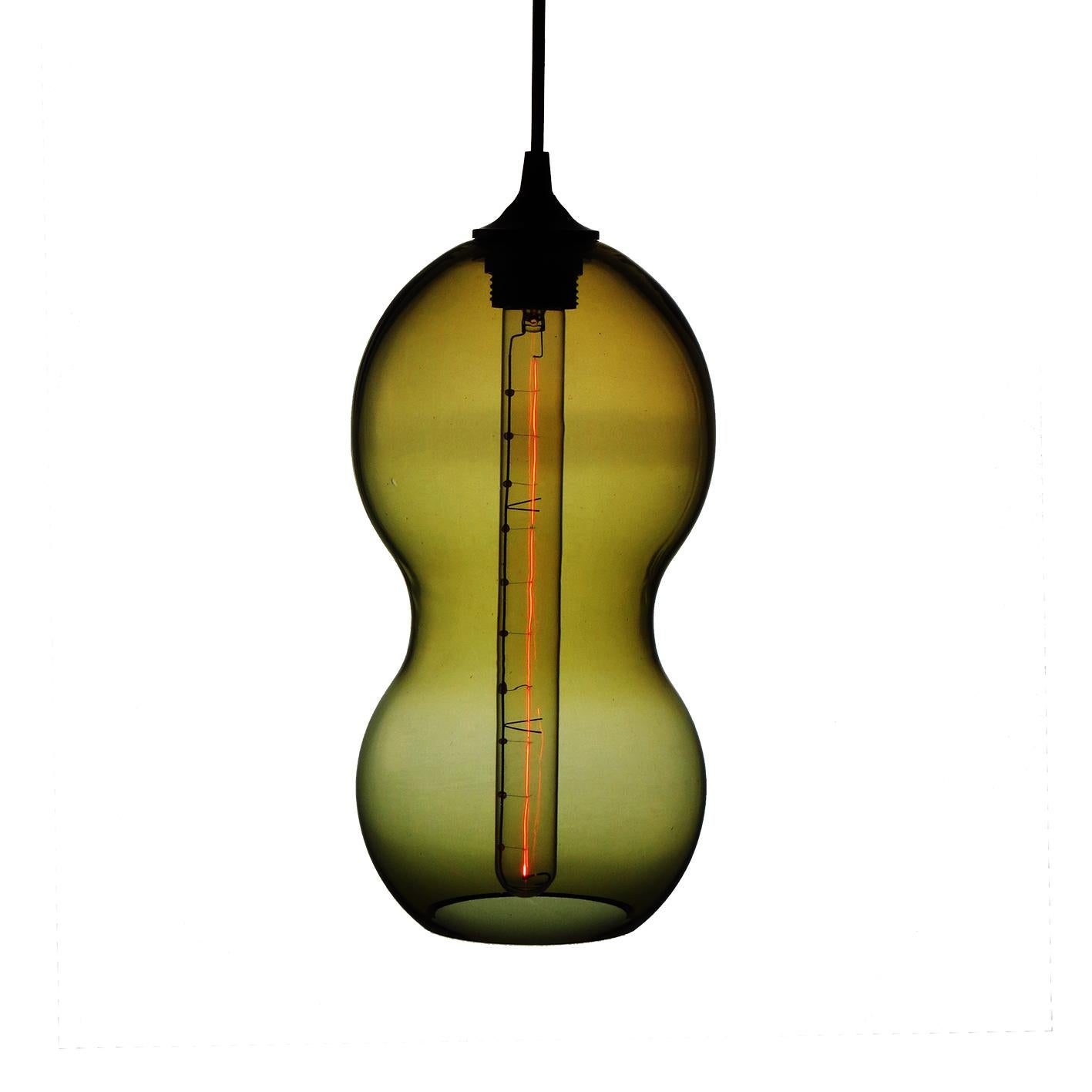 Blown Glass Luscious Rosa Contemporary Organic Architectural Hand Blown Pendant Lamp For Sale