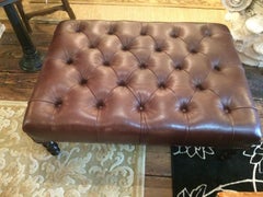 Luscious Supple Tufted Brown Leather George Smith Ottoman