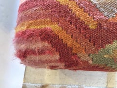 Luscious Vintage Kilim Bench with Handsome Walnut Base