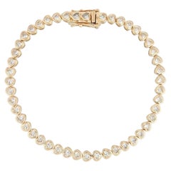 Lush Emerald 14K (or 18k upon request) Yellow Gold Tennis Diamond Bracelet