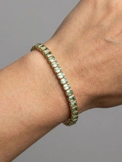 Lush Green 14K (Custom) Yellow Gold Emerald-Cut Bracelet