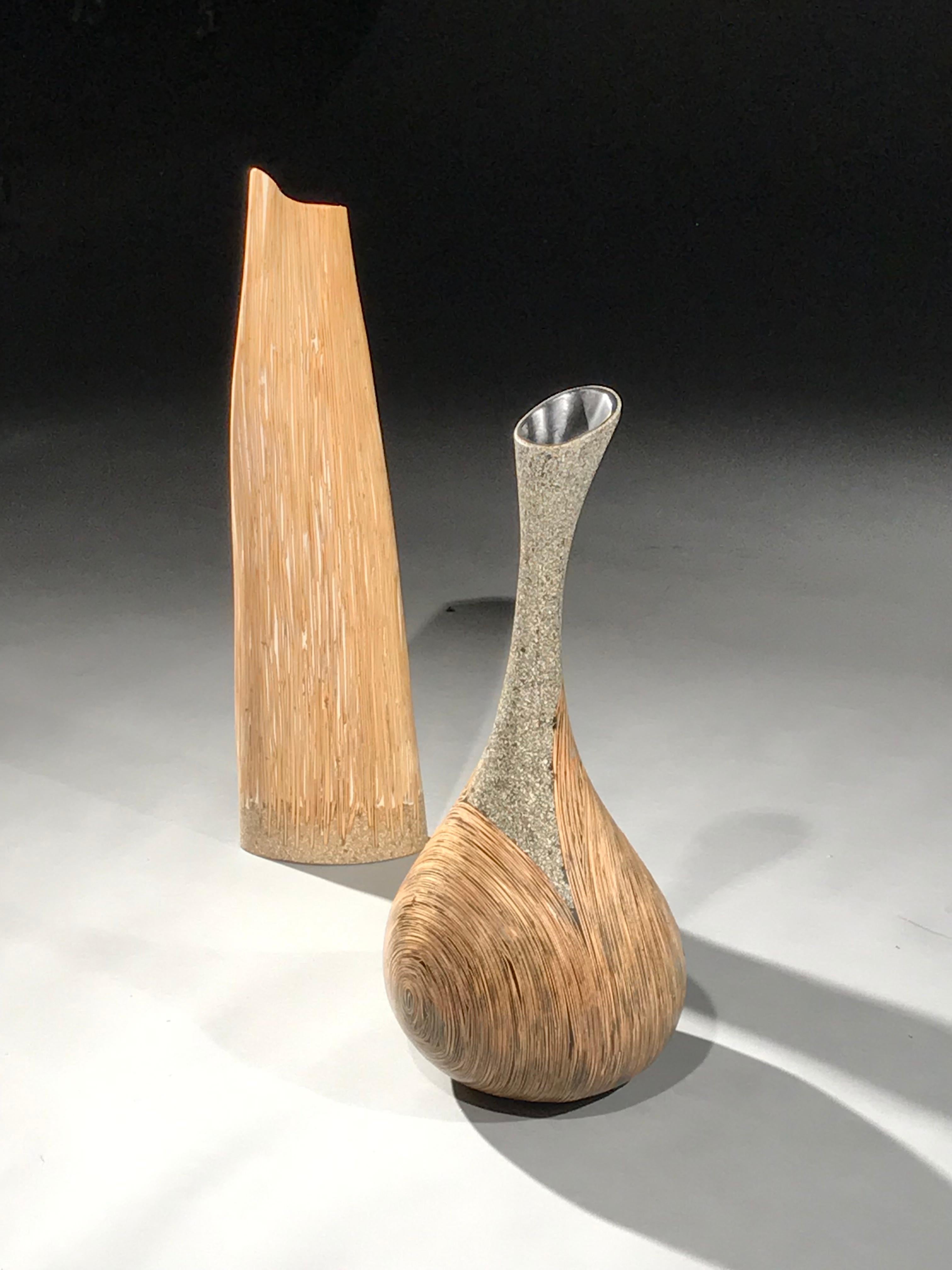 Lusia Robinson Bamboo Sculture Vase Fibreglass For Sale 3