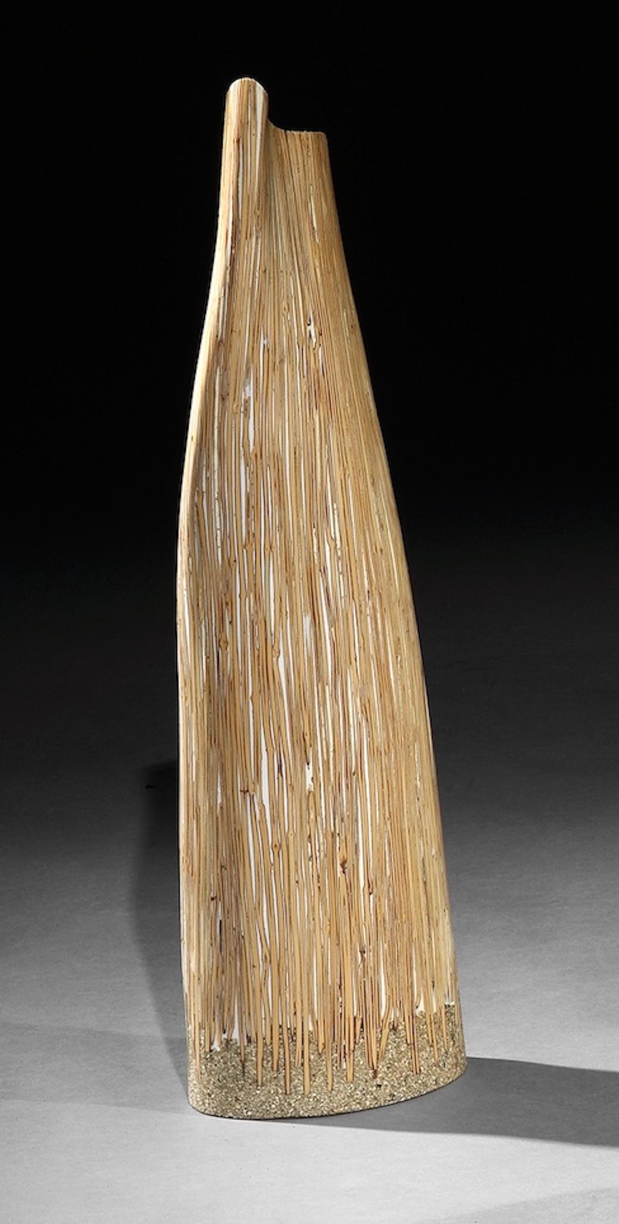 Lusia Robinson: Bamboo sculpture
This sculpture is characteristic of Robinson’s work emphasizing materiality within form integrating indigenous materials with modern technology and applications

- The asymmetrical pared down form of the sculpture