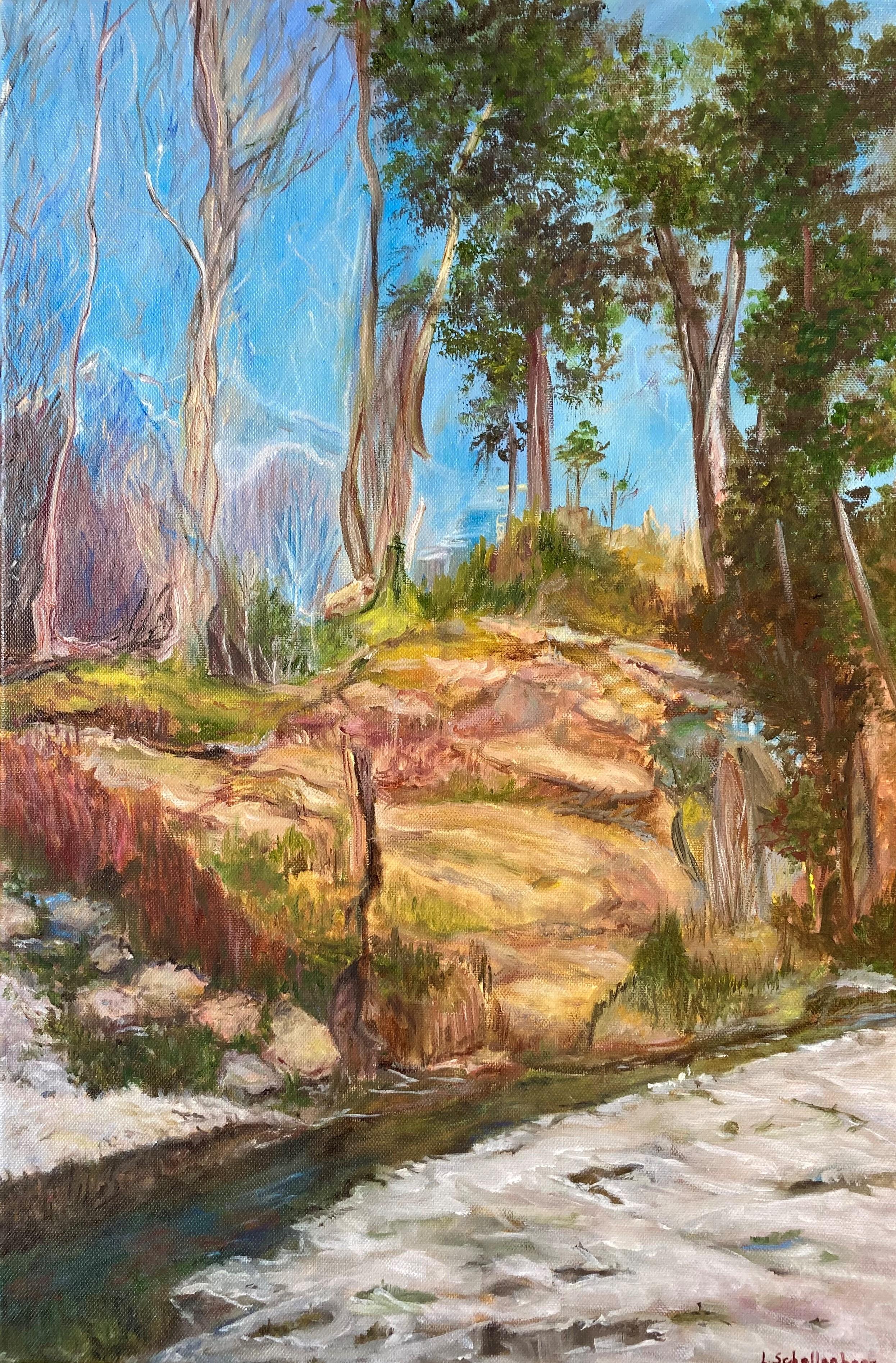 Lusie Schellenberg Landscape Painting – А Tropfen der Sonne. Original-Gemälde