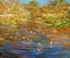Flamingo. Original painting