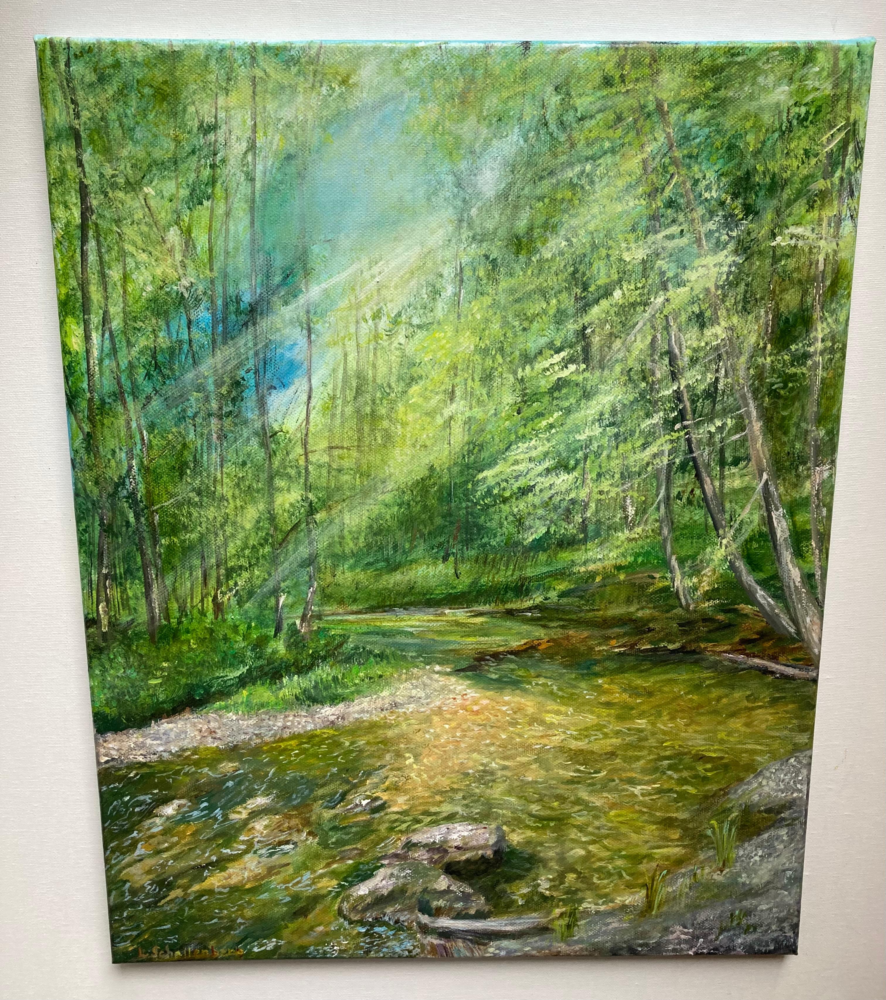 Forest in Lenzerheide. Original painting For Sale 1