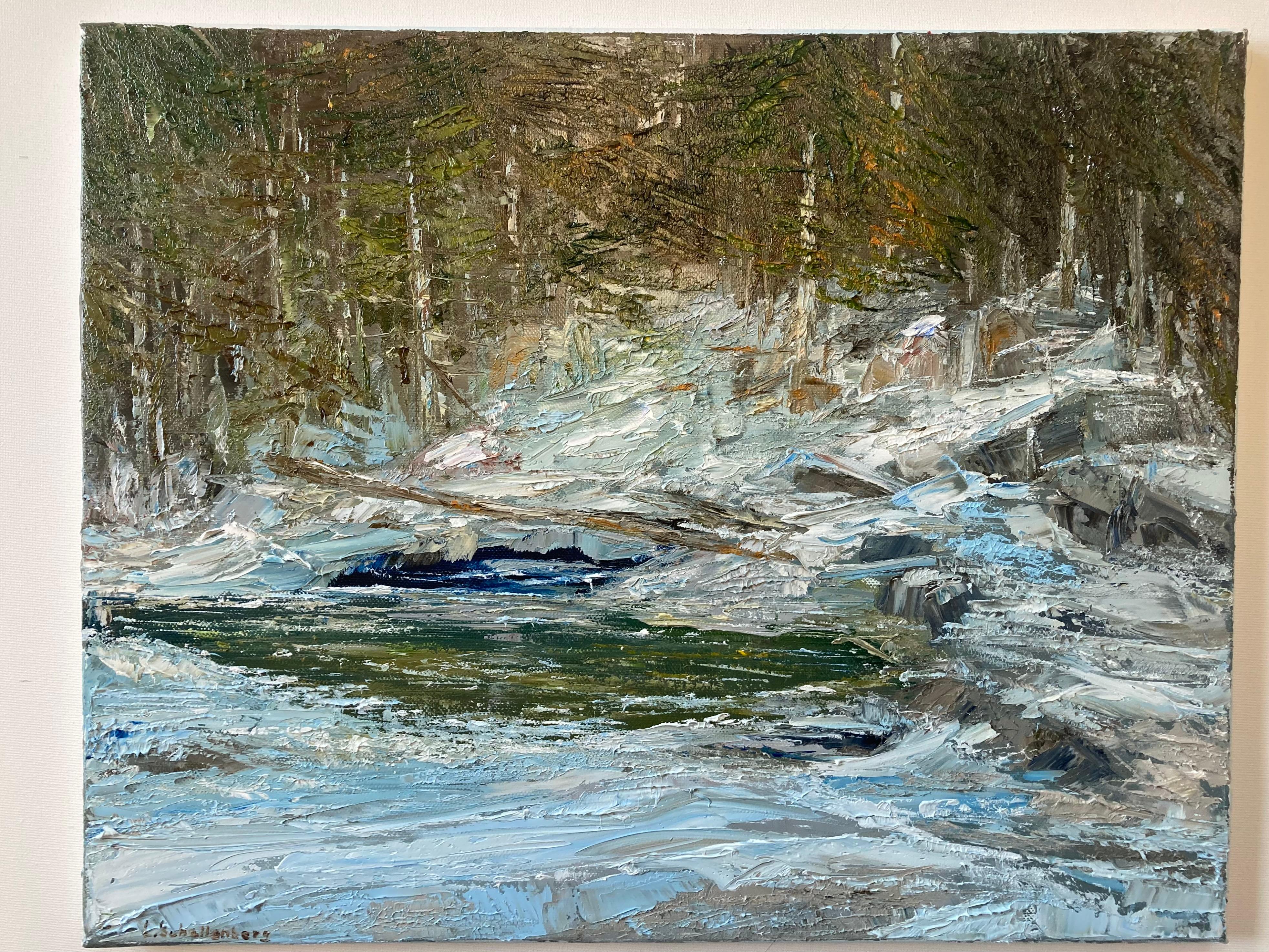 Forest Lake. Original-Gemälde (Impressionismus), Painting, von Lusie Schellenberg