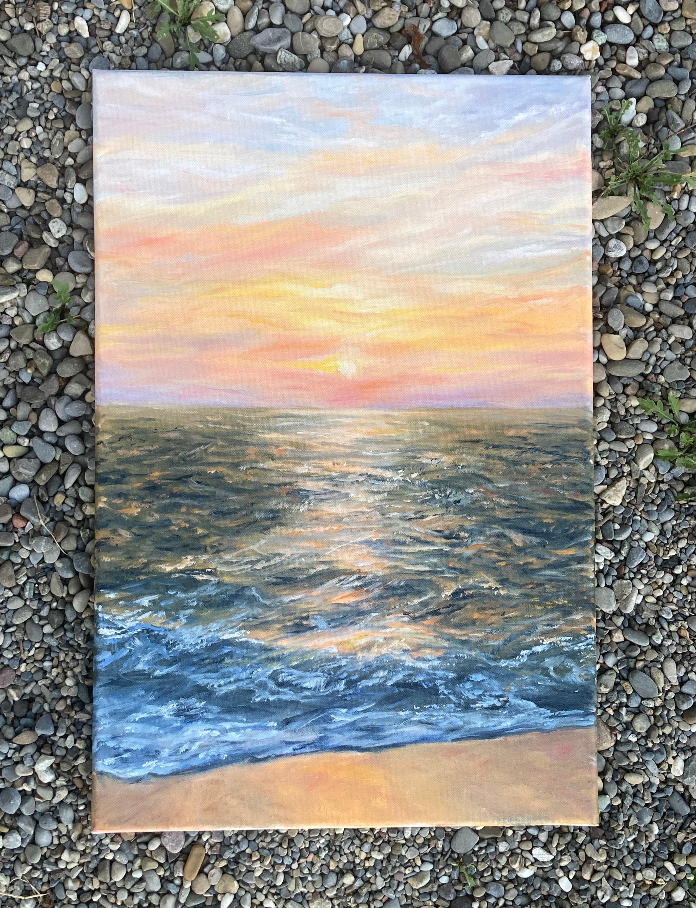 Blenden Sie die Wellen. Original-Gemälde (Impressionismus), Painting, von Lusie Schellenberg