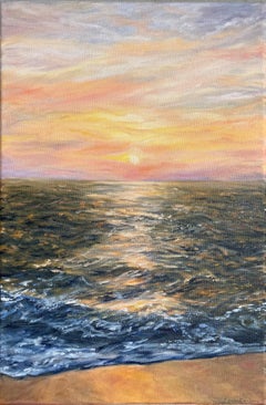Deslúmbrate sobre las olas. Pintura original