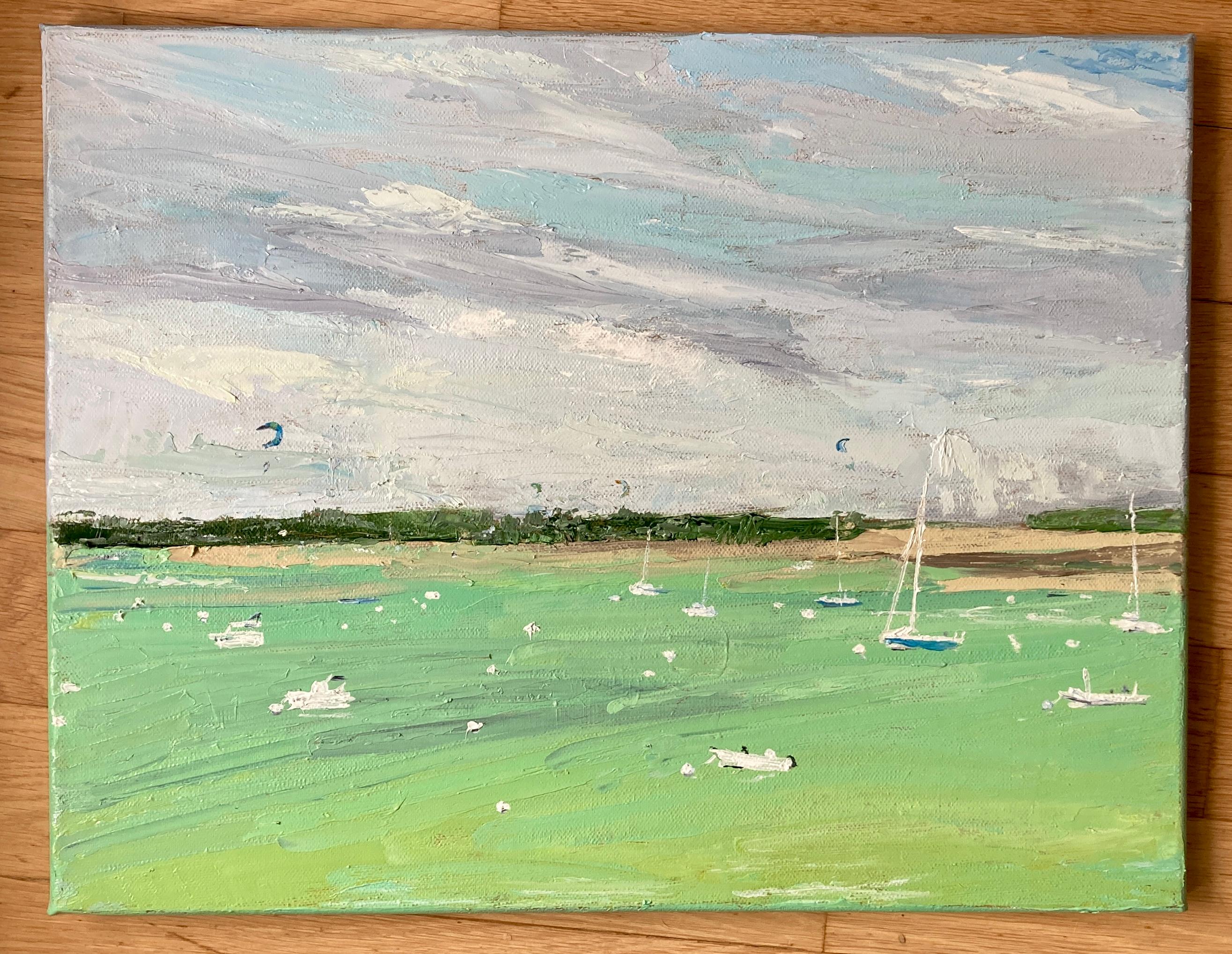 La baia di Arcachon è una baia dell'Oceano Atlantico sulla costa sud-occidentale della Francia, situata nel Pays de Buch tra la Côte d'Argent e la Côte de Land, nella regione dell'Aquitania. Il luogo più bello che l'artista ha raffigurato con