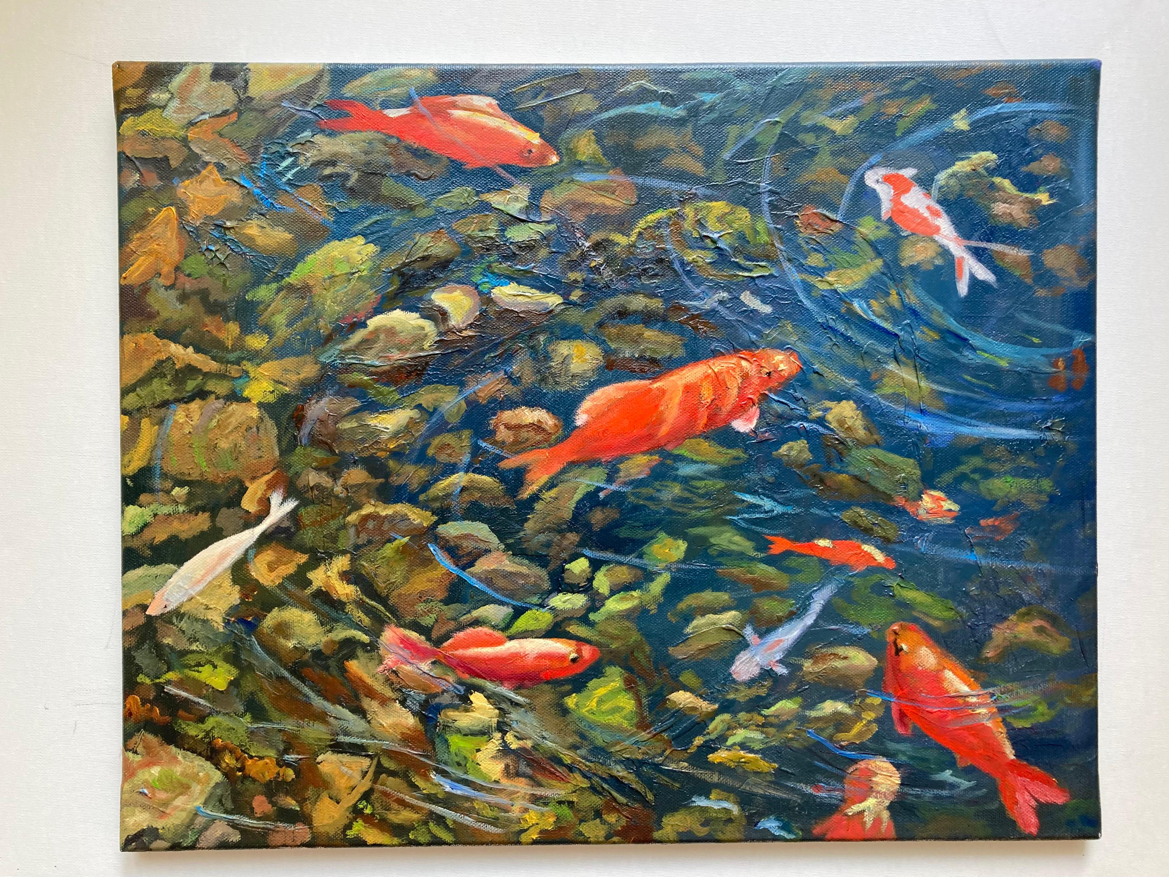 Red fish. Original painting For Sale 1