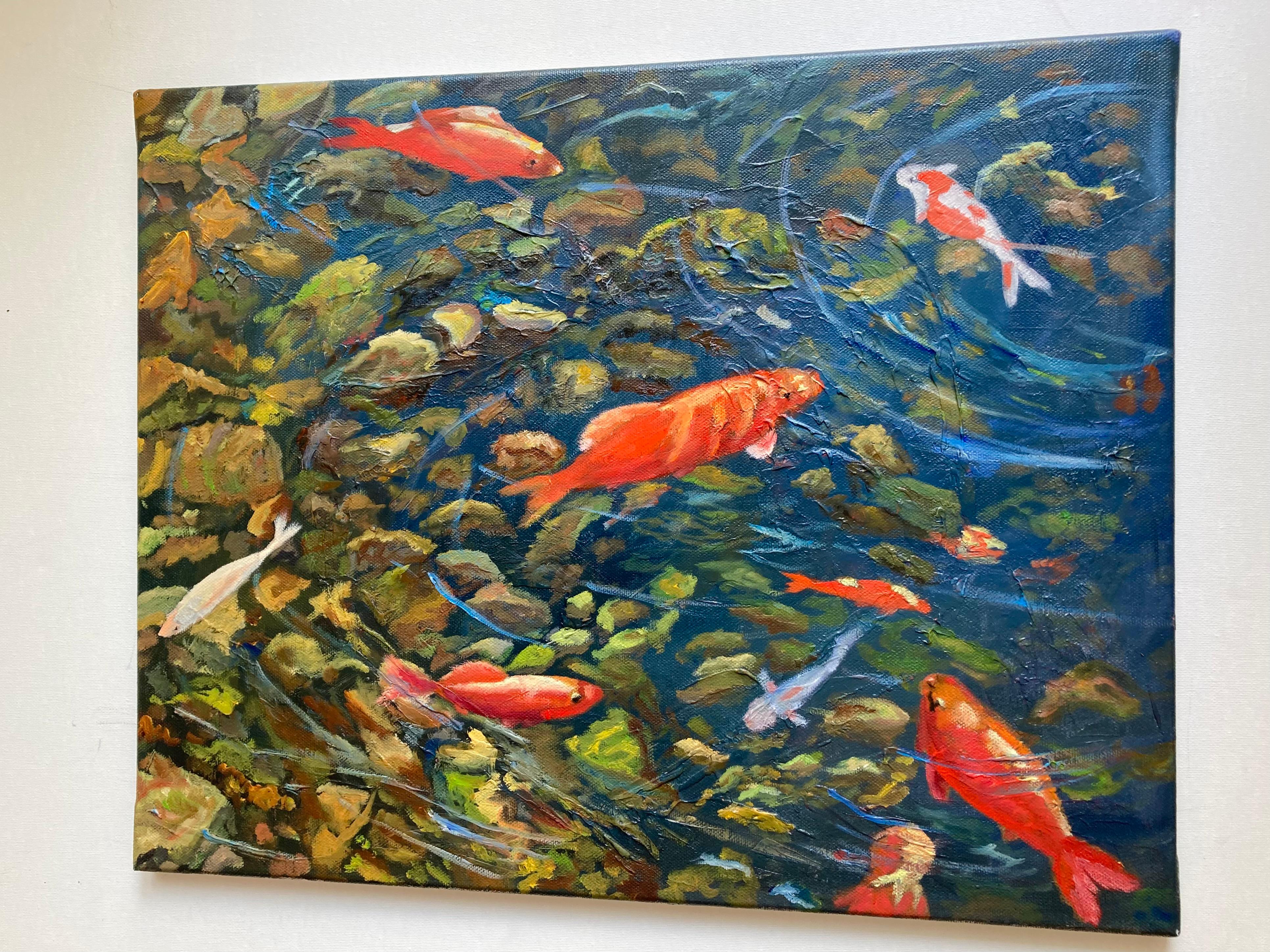 Red fish. Original painting For Sale 2