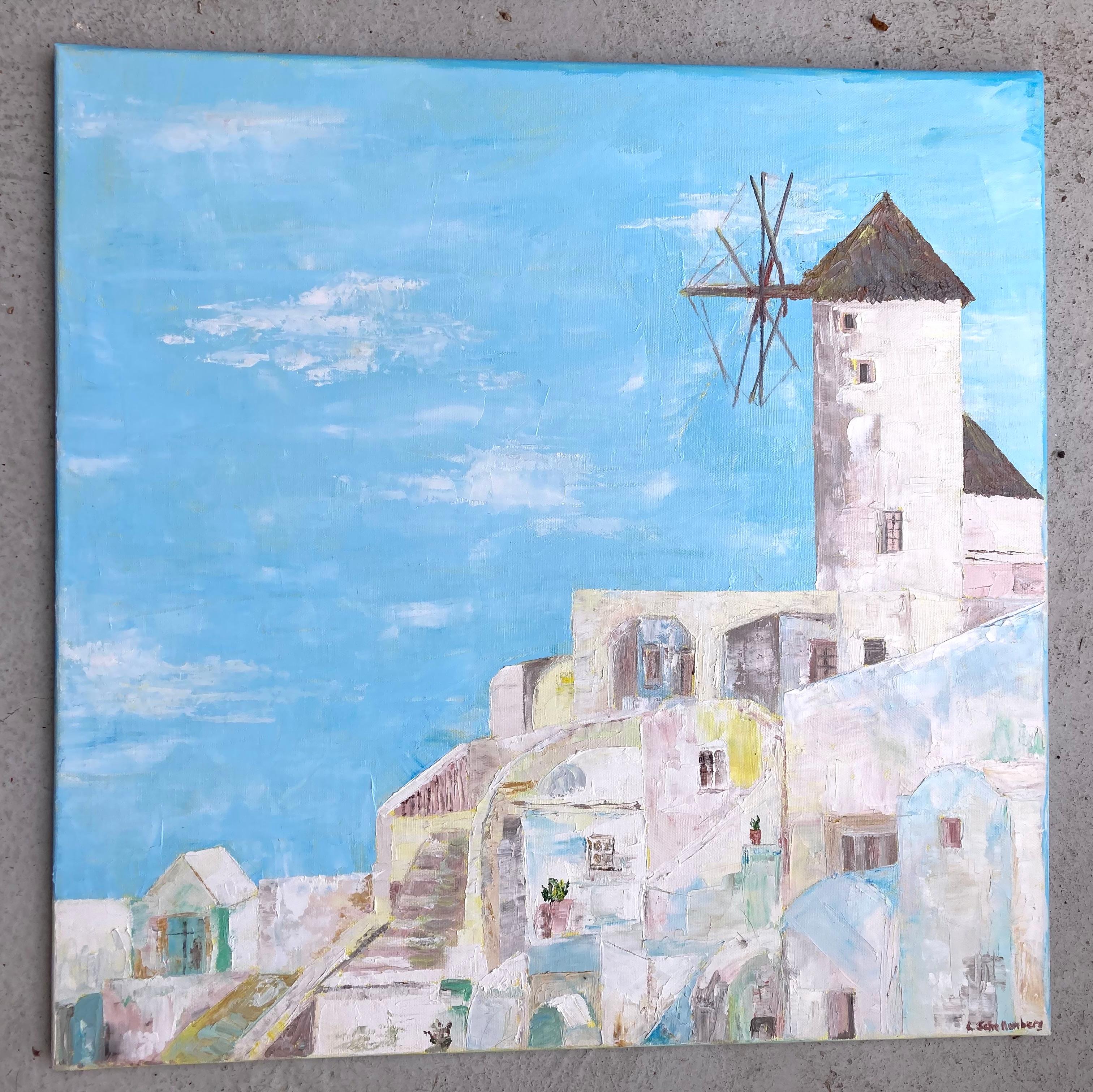 Santorini . Original painting For Sale 1