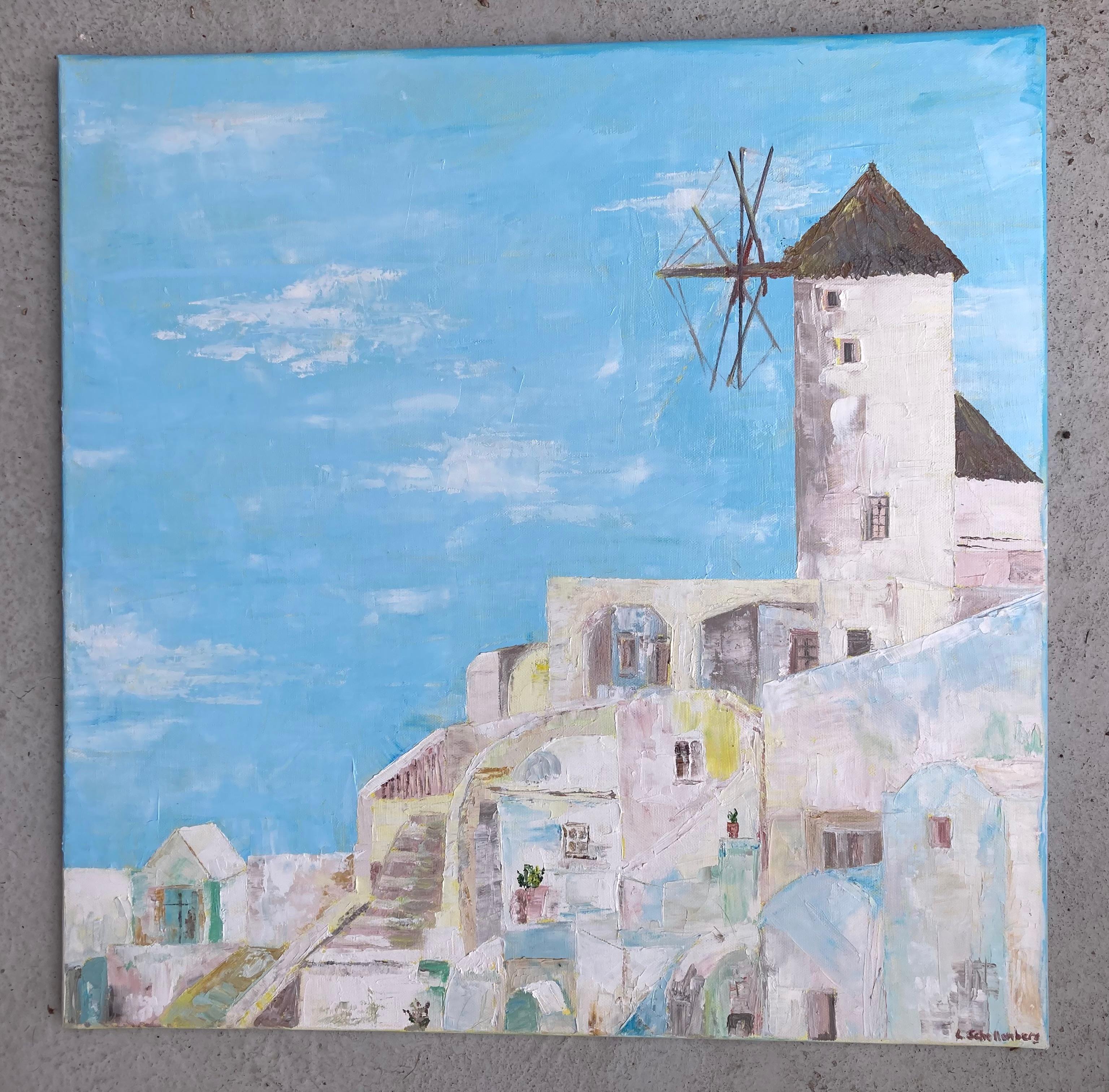 Santorini . Original painting For Sale 2