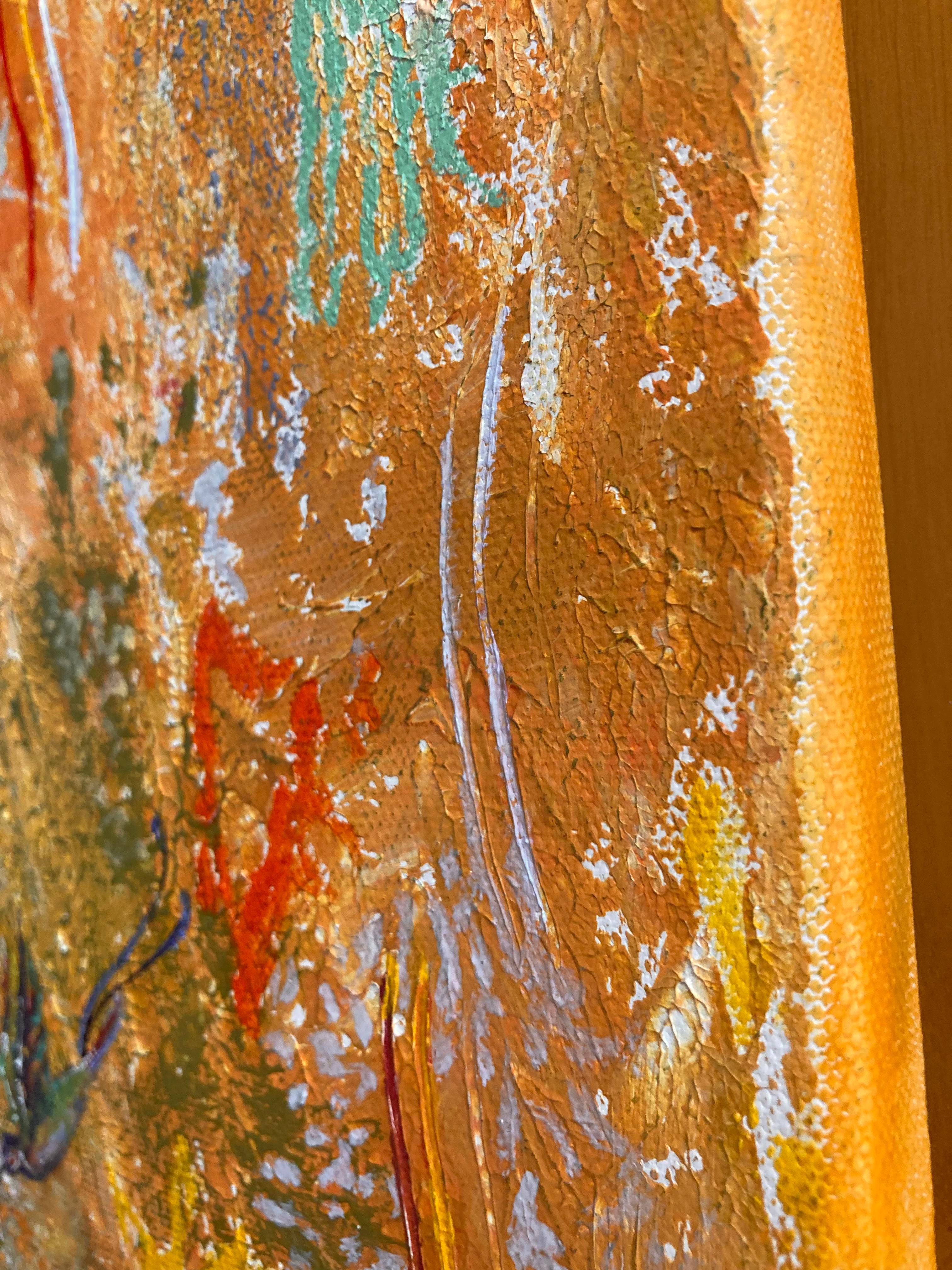 Spring. Original painting - Brown Abstract Painting by Lusie Schellenberg