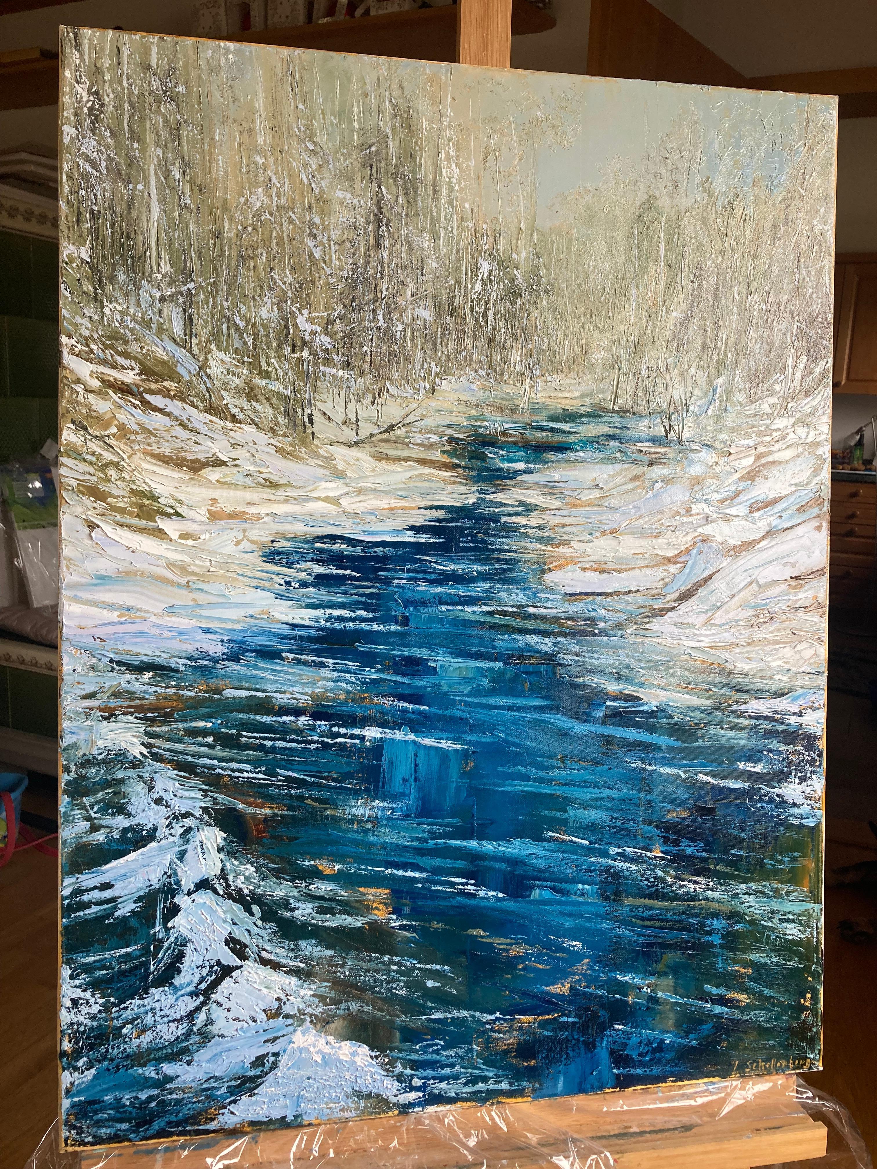 Der erste Tag des Winters. Original-Gemälde (Impressionismus), Painting, von Lusie Schellenberg