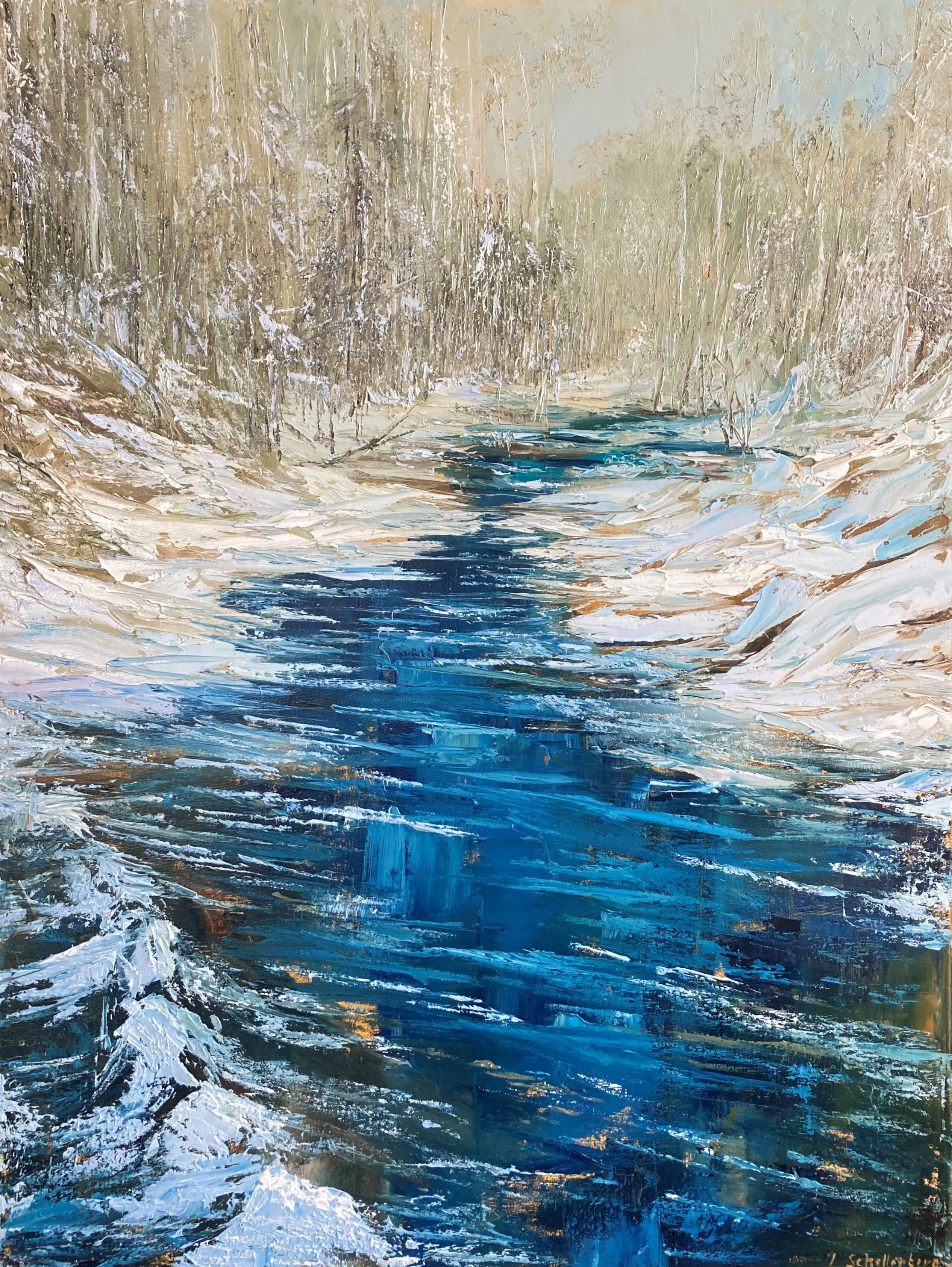 Der erste Tag des Winters. Original-Gemälde