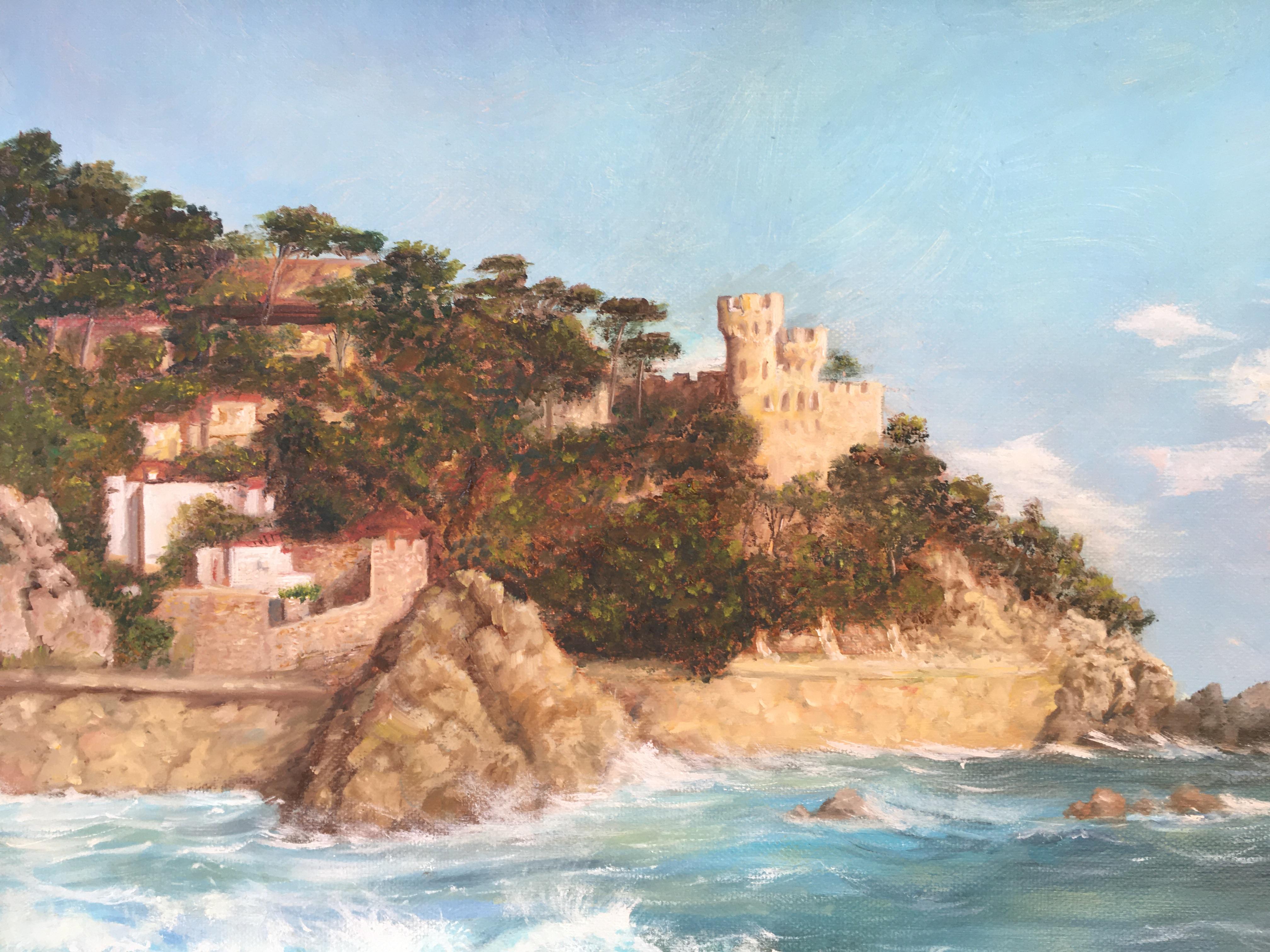 Questo quadro ricorda i meravigliosi momenti di una bella estate. Un'esperienza che voglio ricordare per il resto della mia vita e tenere per me. Questo è il posto più bello - Tossa de Maria. Spagna. Un luogo incredibilmente bello che vorresti