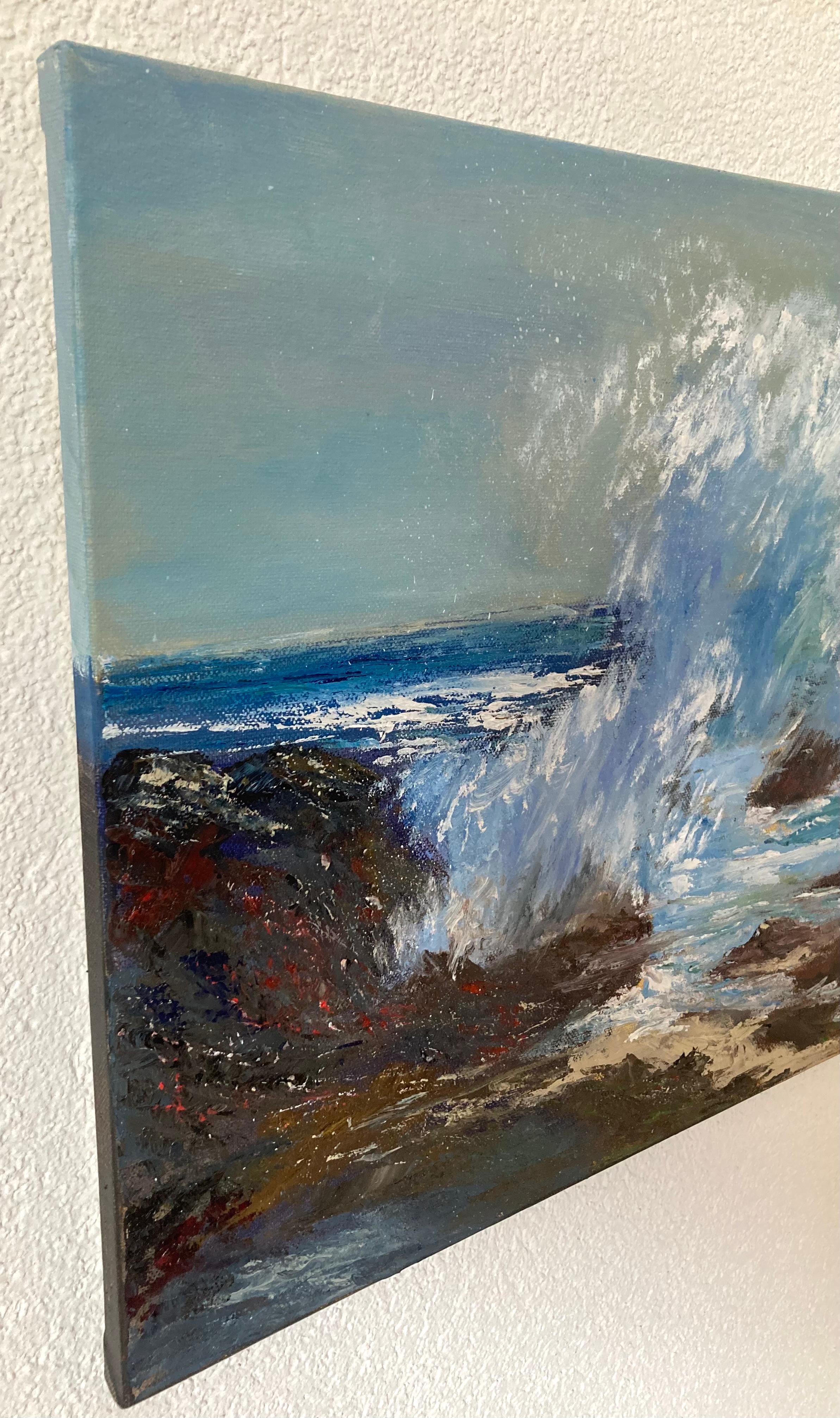 Welle. Original-Gemälde – Painting von Lusie Schellenberg
