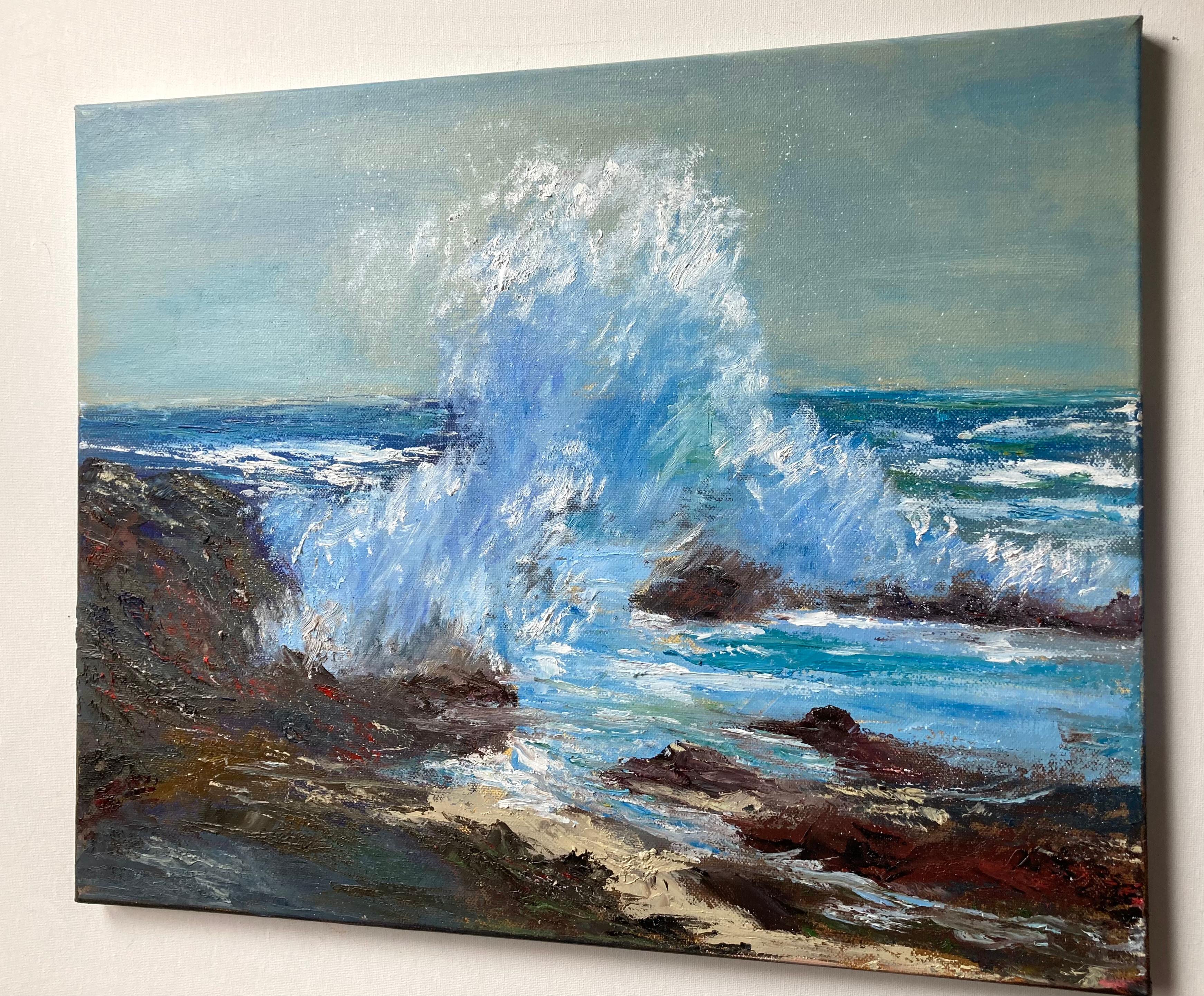 In meinem Kunstwerk habe ich die wilde, ungezähmte Energie einer brechenden Welle mit der Ölmalerei eingefangen. Inspiriert von der Ausdruckskraft des Expressionismus und der Sinnlichkeit des Impressionismus, kombiniere ich kühne Pinselstriche und