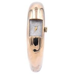 Lusina 14 Karat Yellow Gold Vintage Cuff Bracelet Ladies Watch