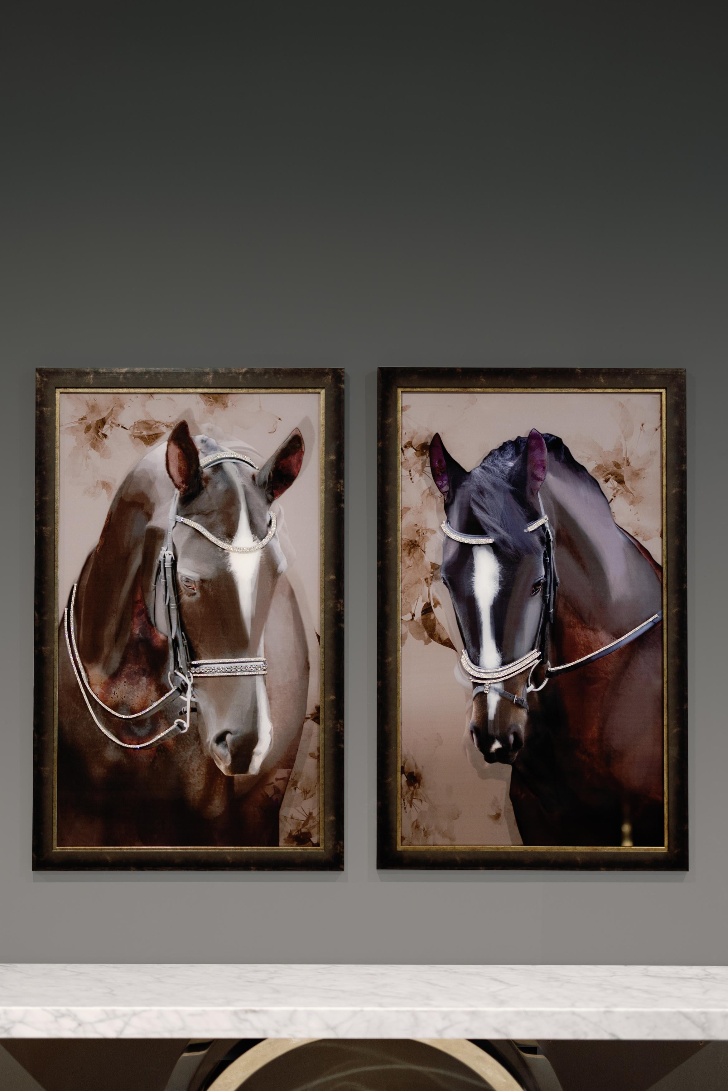 Lusitano Wall Art, Lusitanus Home Collection, Handcrafted in Portugal - Europe by Lusitanus Home.

Wall art with exclusive Greenapple design printed on glass with handmade Swarovski® crystals. Frame made of pine wood. An exquisite and sophisticated