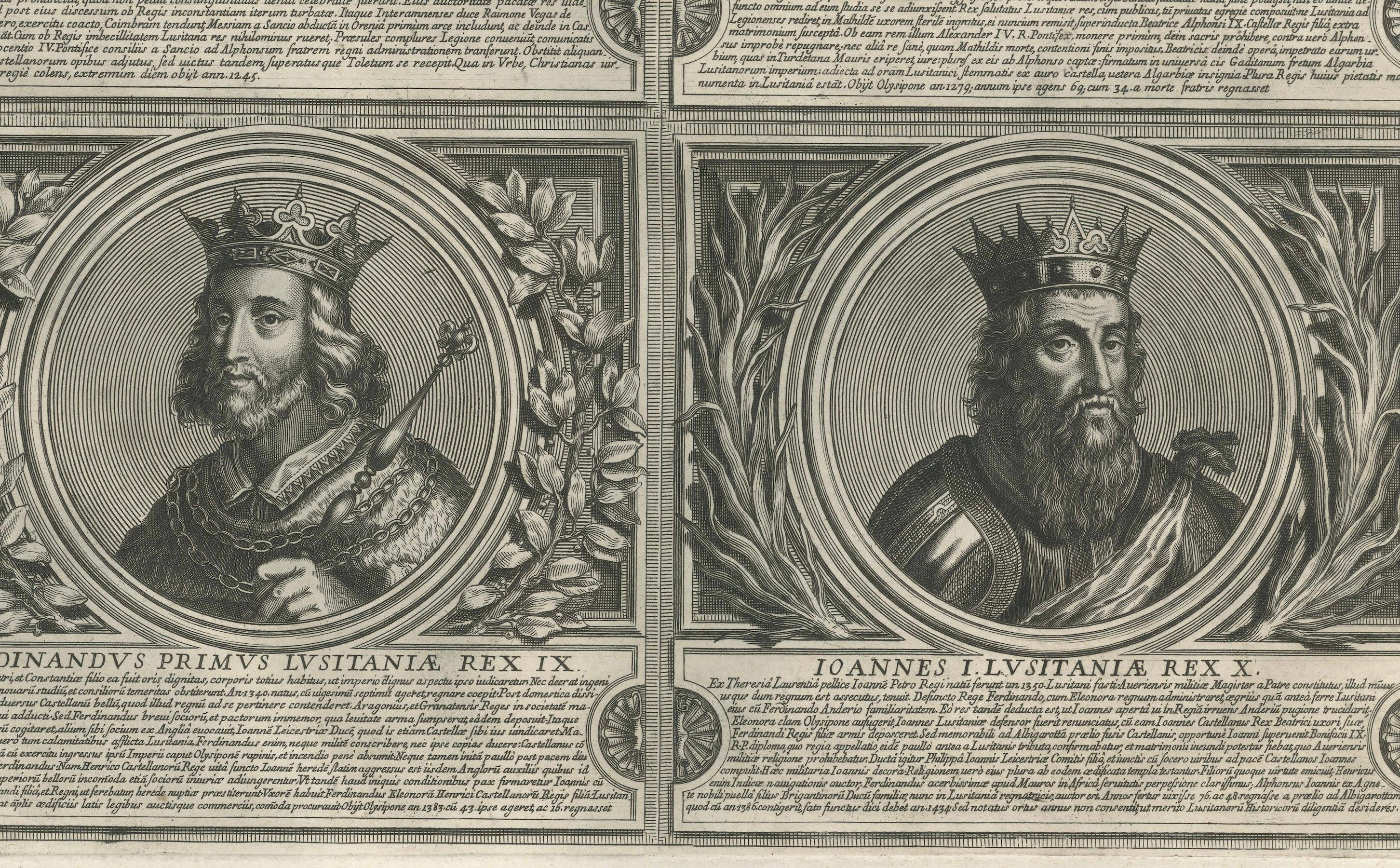 Lusitanorum Regum Icones – Complete Kings of Portugal Table, Rome c.1700