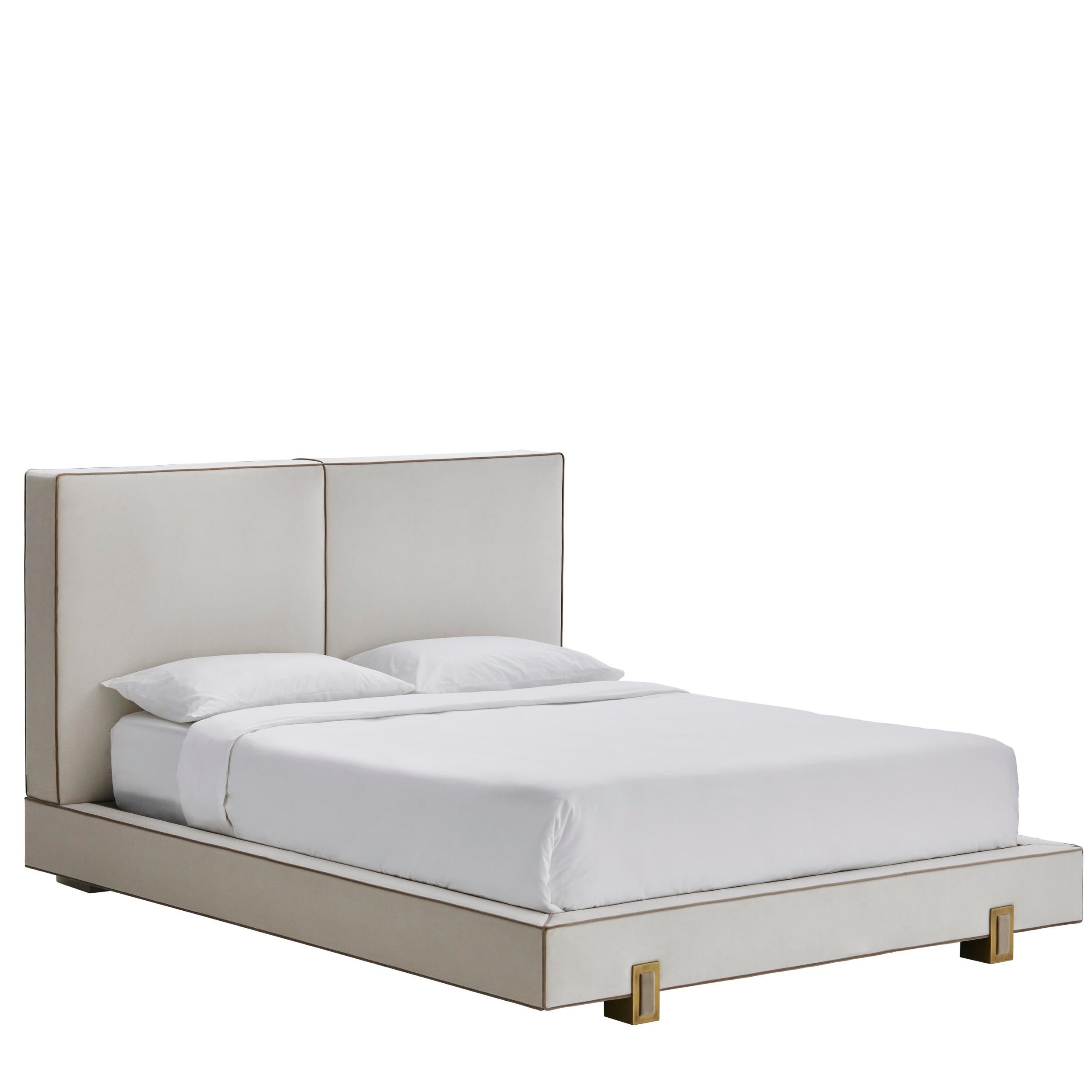 The LUSO bed, upholstered in fabric with a contrasting piping detail, is a very delicate and smooth piece, featuring special details that gives it an extra charming character.‎ Available in three sizes, but on request is customizable.‎

Shown