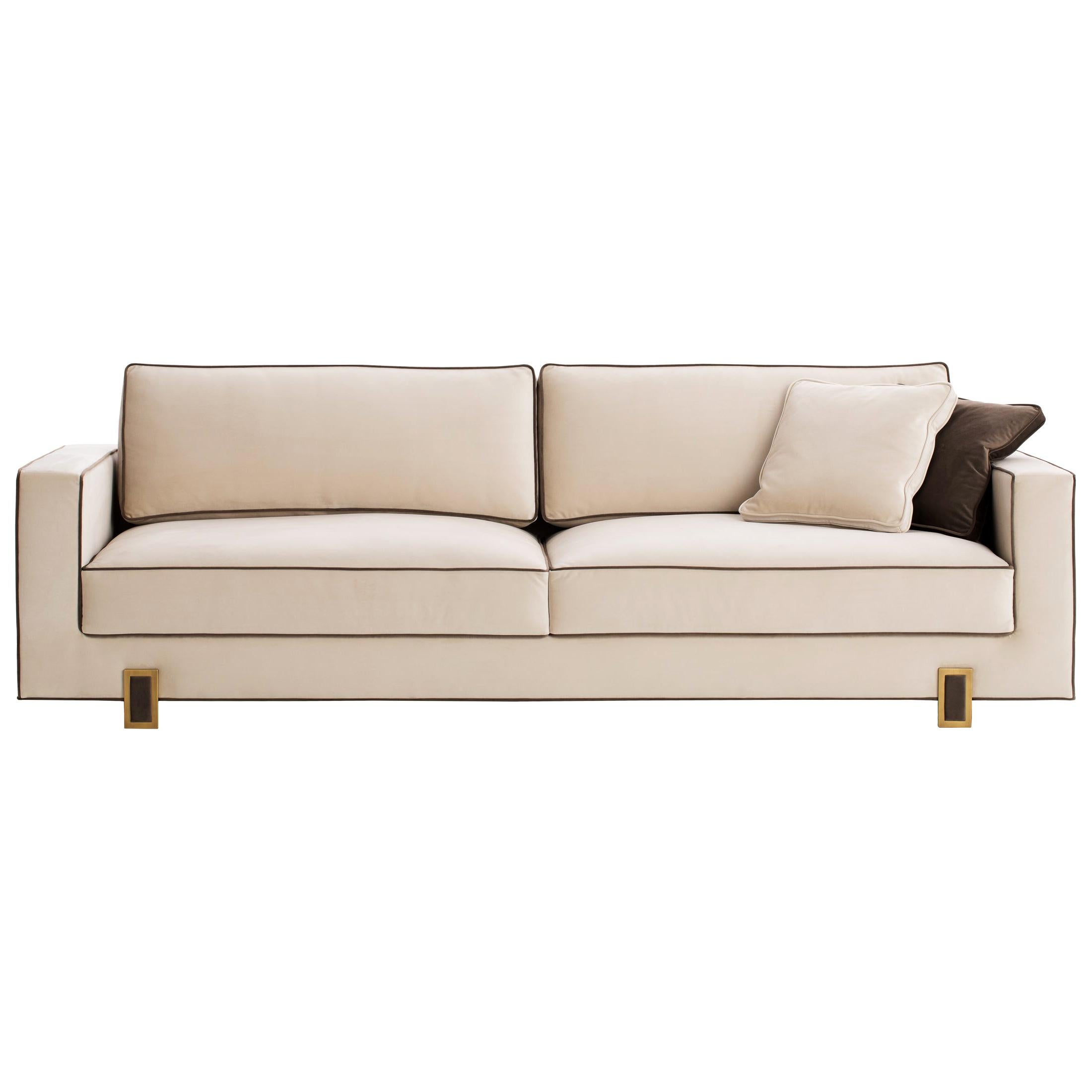 LUSO 3-seater sofa For Sale at 1stDibs | couch with piping, sofa with  piping trim, velvet sofa with contrast piping