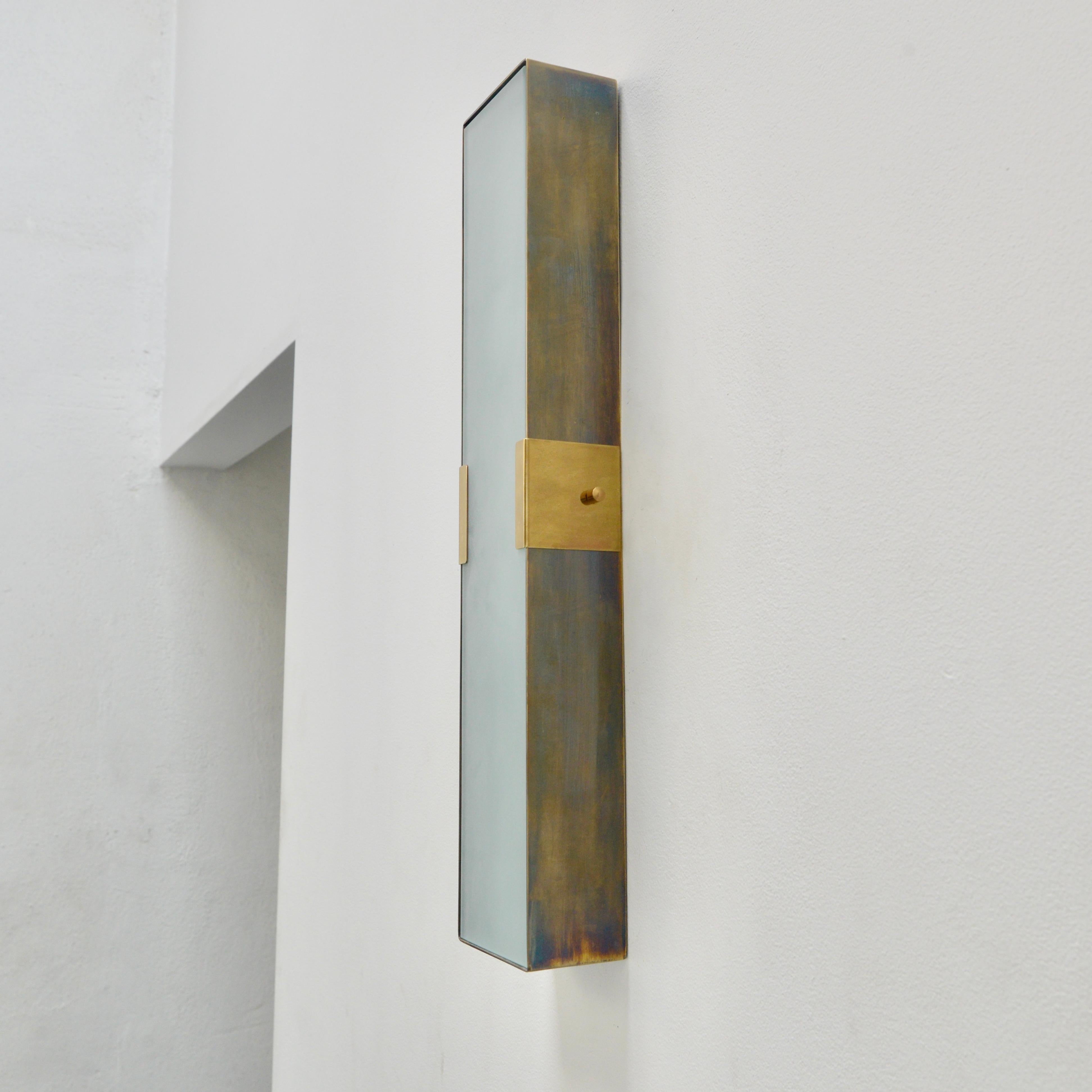 Contemporary LUsquare RT Sconce (pb, as) For Sale