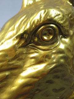 Luxurious bronze sculpture in gilded horse figure with marble base XIX