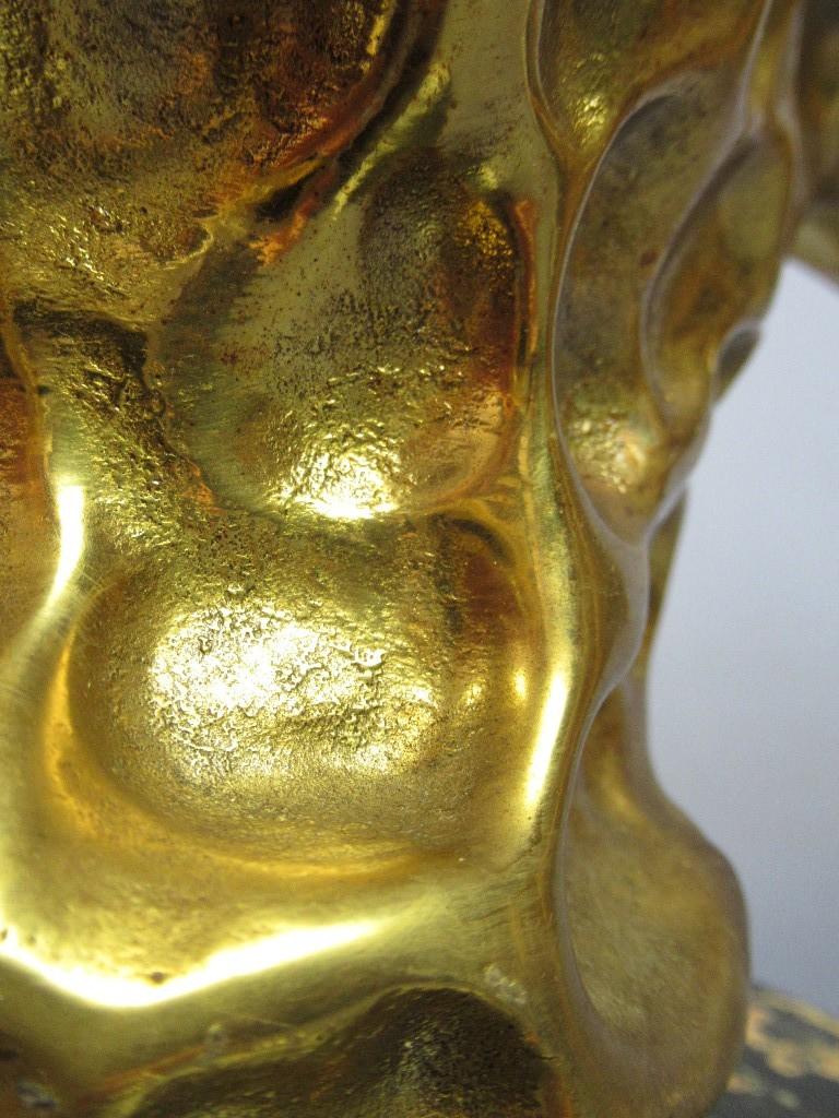 Italian Luxurious bronze sculpture in gilded horse figure with marble base XIX For Sale