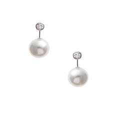 GIA Certified 1.0 Carat Diamonds Interchangable Aust SS pearl Earrings