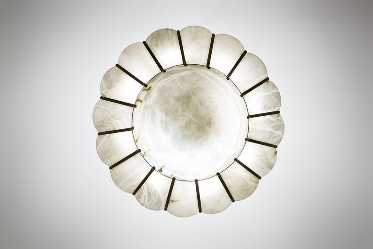 Luster, Burnished Brass and Alabaster, circa 1960, Italy For Sale at 1stDibs